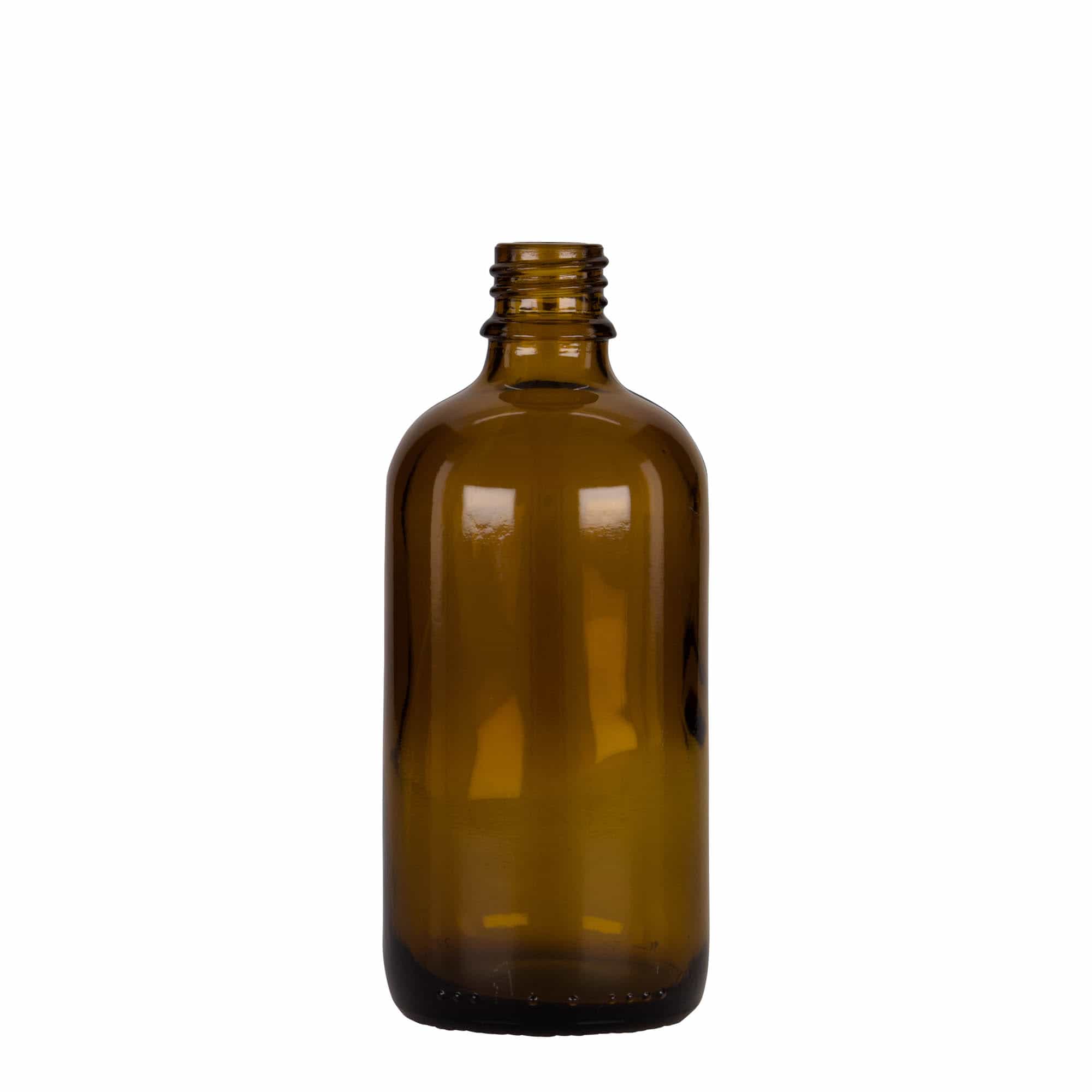 Μπουκάλι φαρμάκου με σταγονόμετρο 100 ml, γυάλινο, καφέ-μαύρο, στόμιο: DIN 18