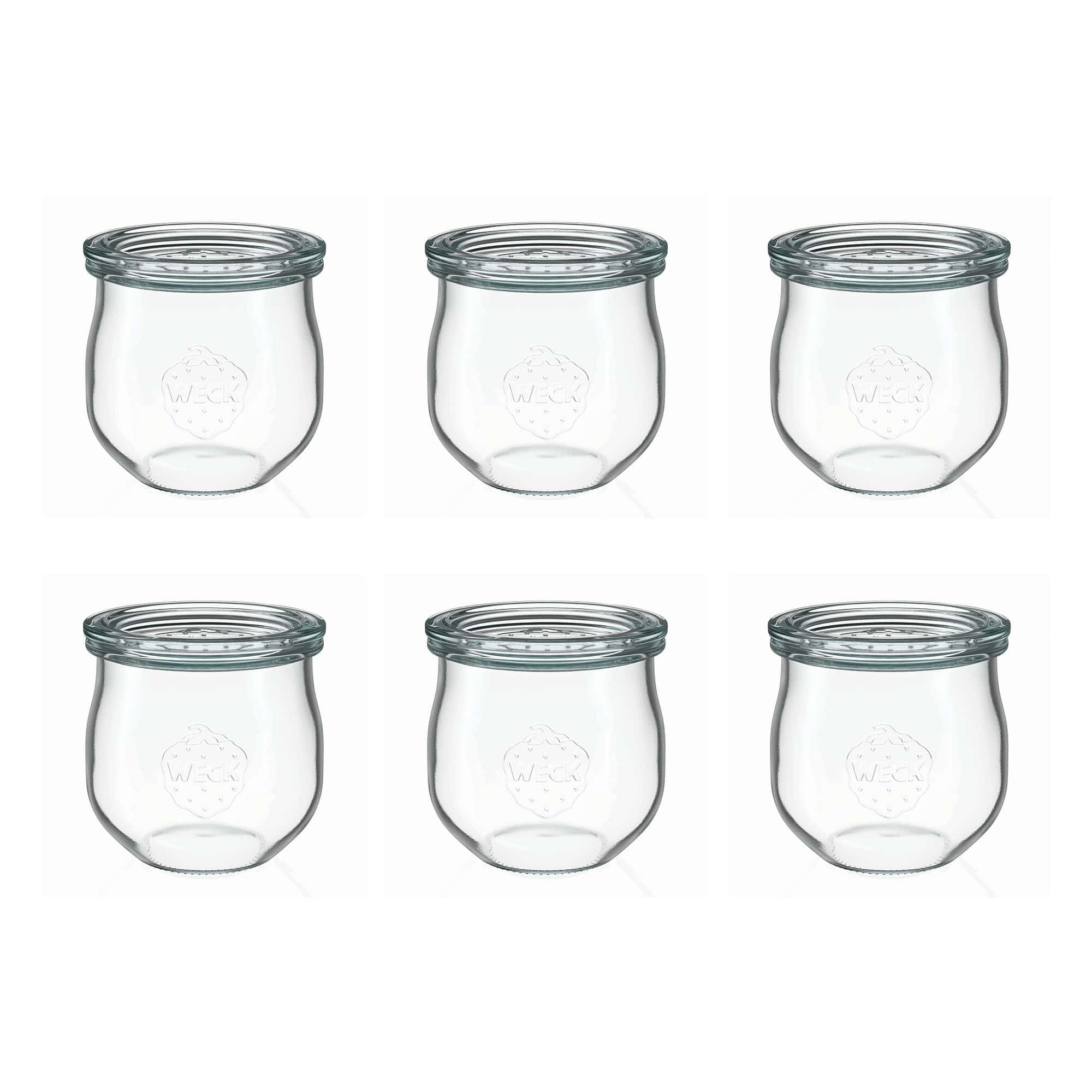 6x Βάζο-τουλίπα WECK 370 ml με γυάλινο καπάκι RR 80