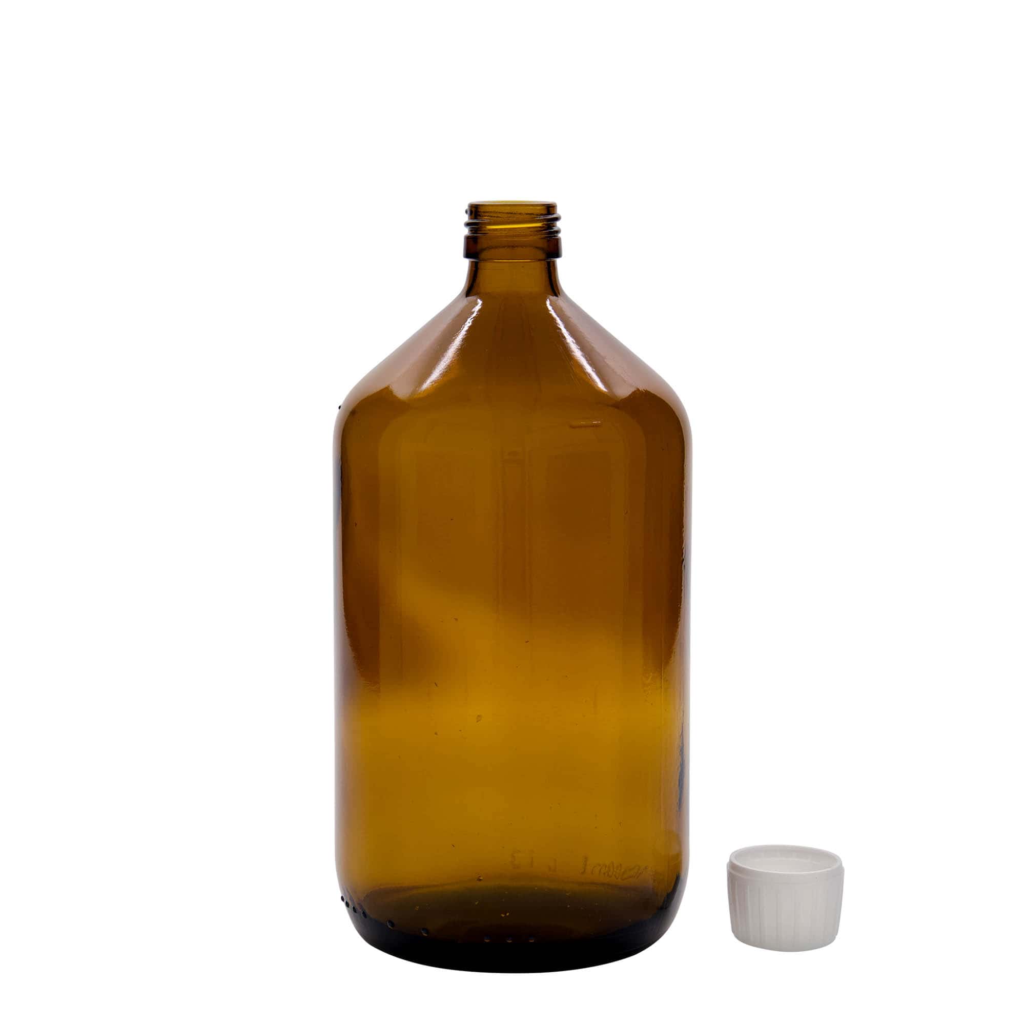 1.000 ml φιαλίδιο ιατρικής, καφέ, γυαλί, στόμιο: PP 28