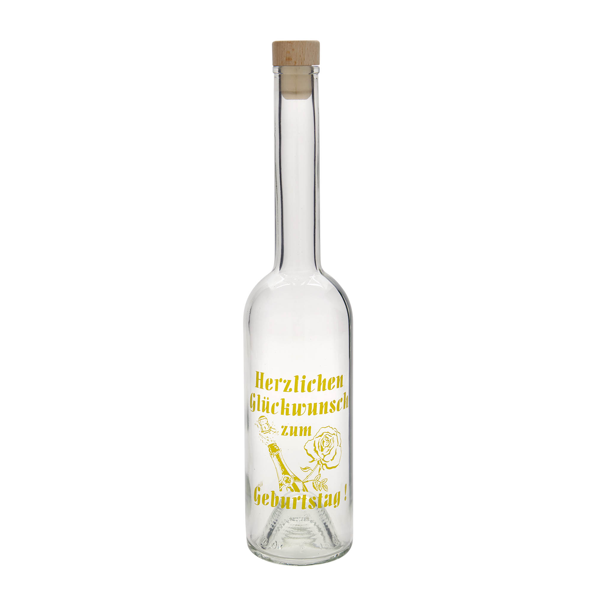 Γυάλινο μπουκάλι 'Opera' 500 ml, σχέδιο: Apple, στόμιο: φελλός