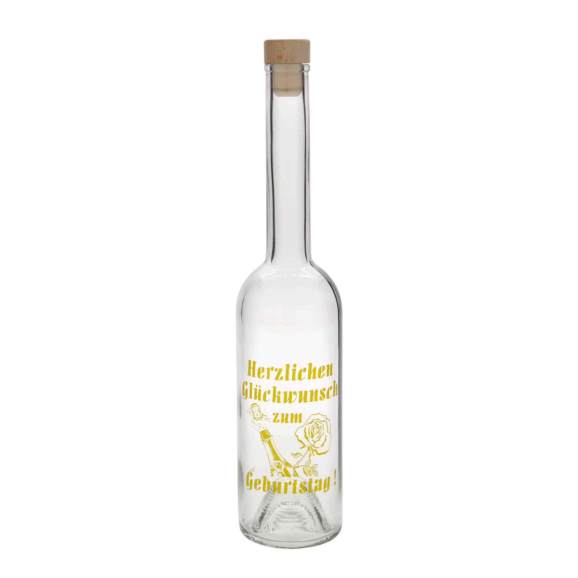 Γυάλινο μπουκάλι 'Opera' 500 ml, σχέδιο: Apple, στόμιο: φελλός