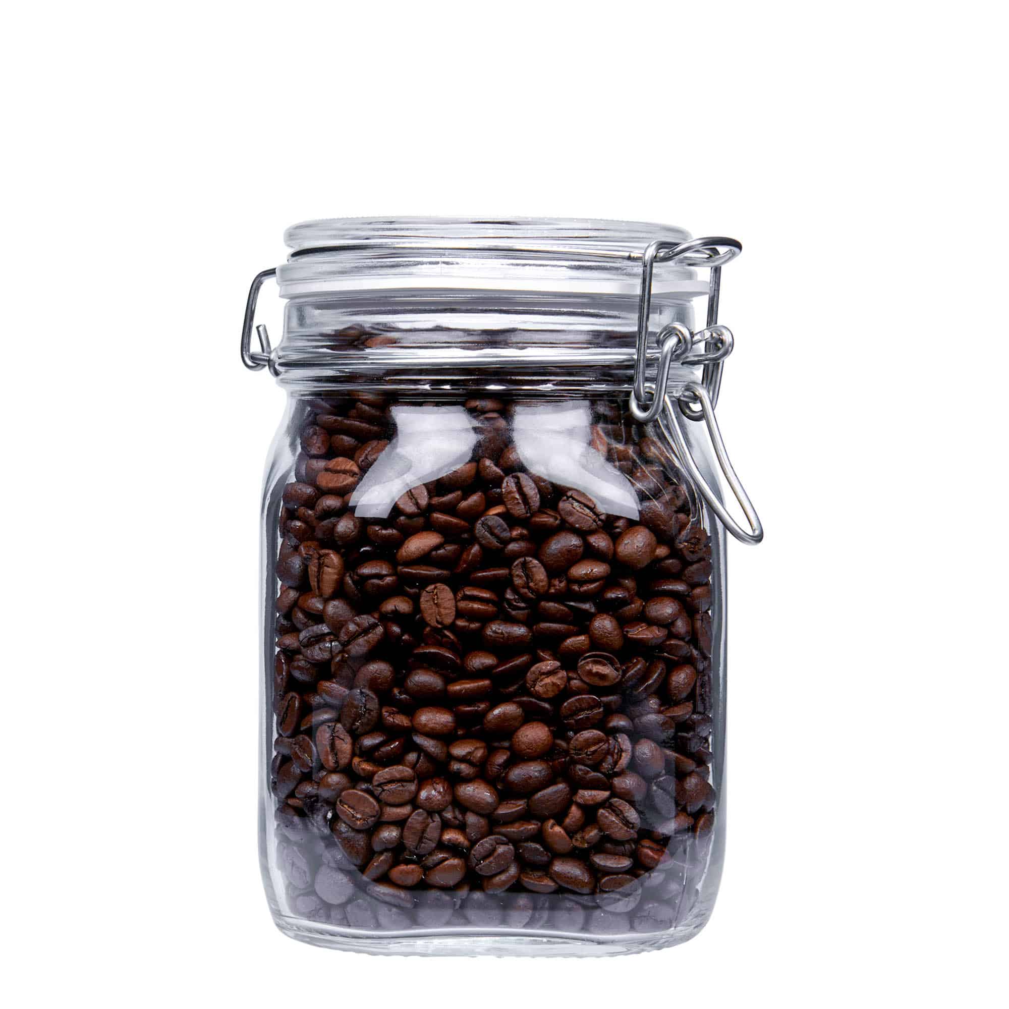 1.000 ml βάζο με σύρμα κλεισίματος 'Fido', τετράγωνο, στόμιο: κλείσιμο με σύρμα