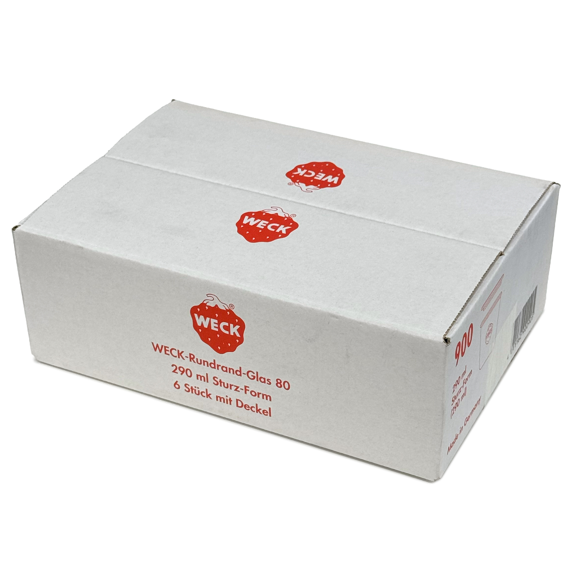 6x Ψηλό κυλινδρικό βάζο WECK 290 ml με γυάλινο καπάκι RR 80