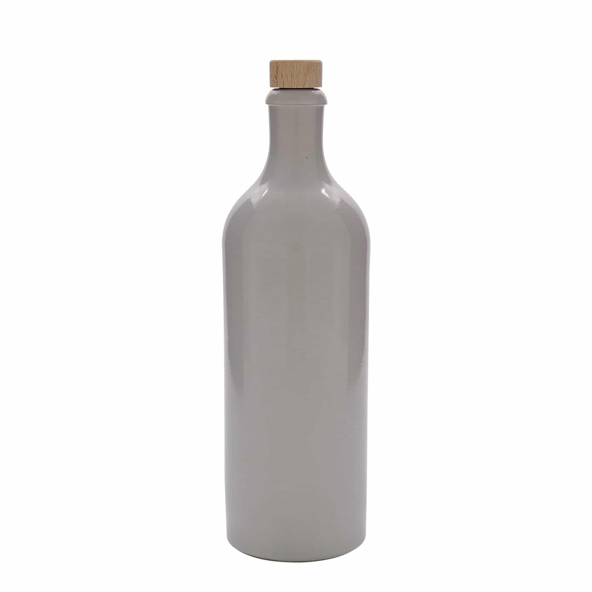Κεραμικό μπουκάλι 700 ml, κεραμικό, λευκό, στόμιο: φελλός