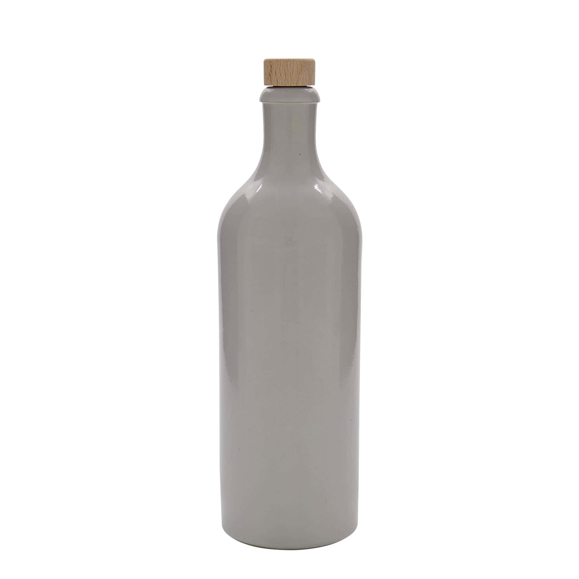 750 ml πιθάρι από πήλινο υλικό, λευκό, στόμιο: φελλός