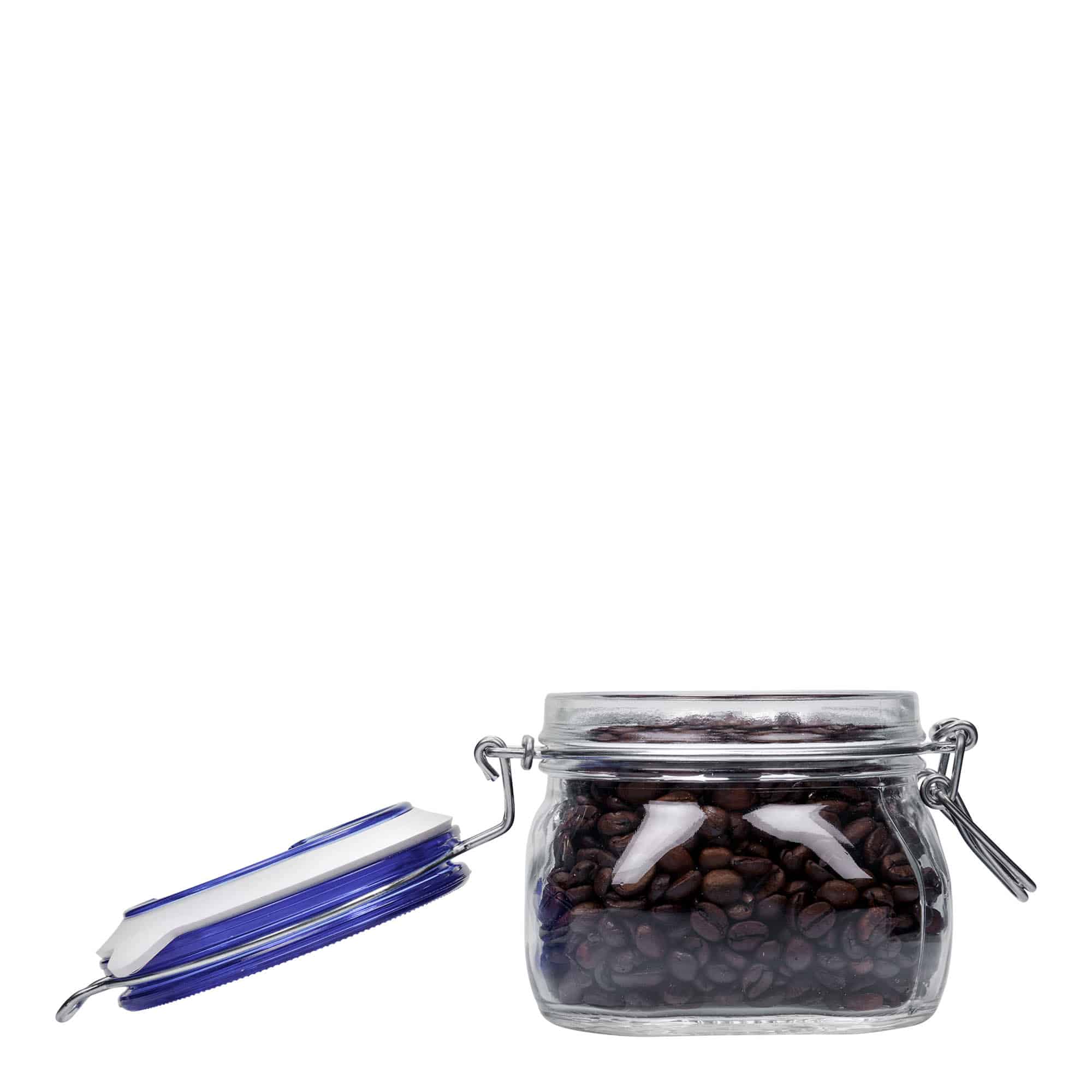 Βάζο με καπάκι με κλιπ 'Fido' Blue Top 500 ml, τετράγωνο, στόμιο: καπάκι με κλιπ