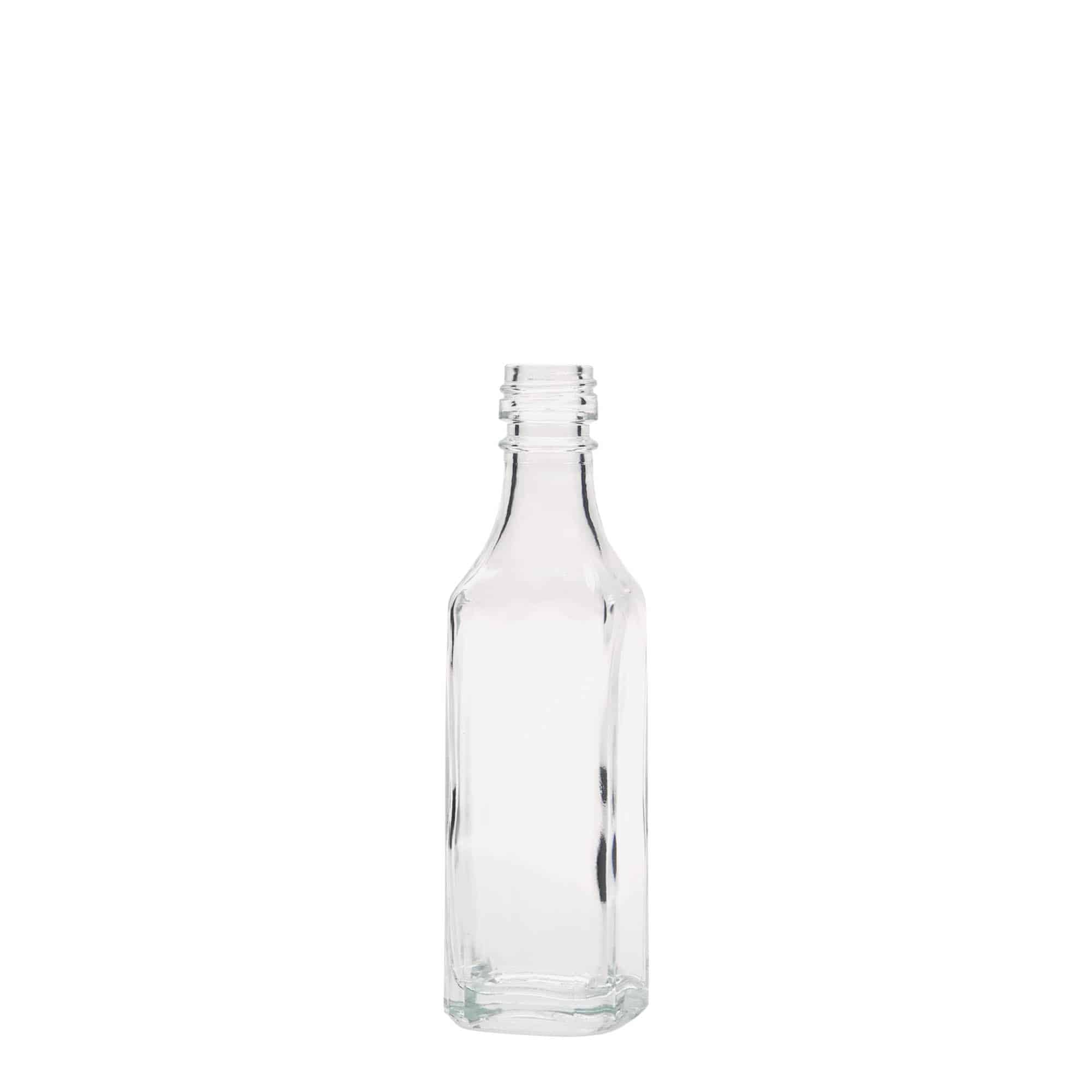 50 ml γυάλινο μπουκάλι 'Siena', τετράγωνο, στόμιο: PP 18