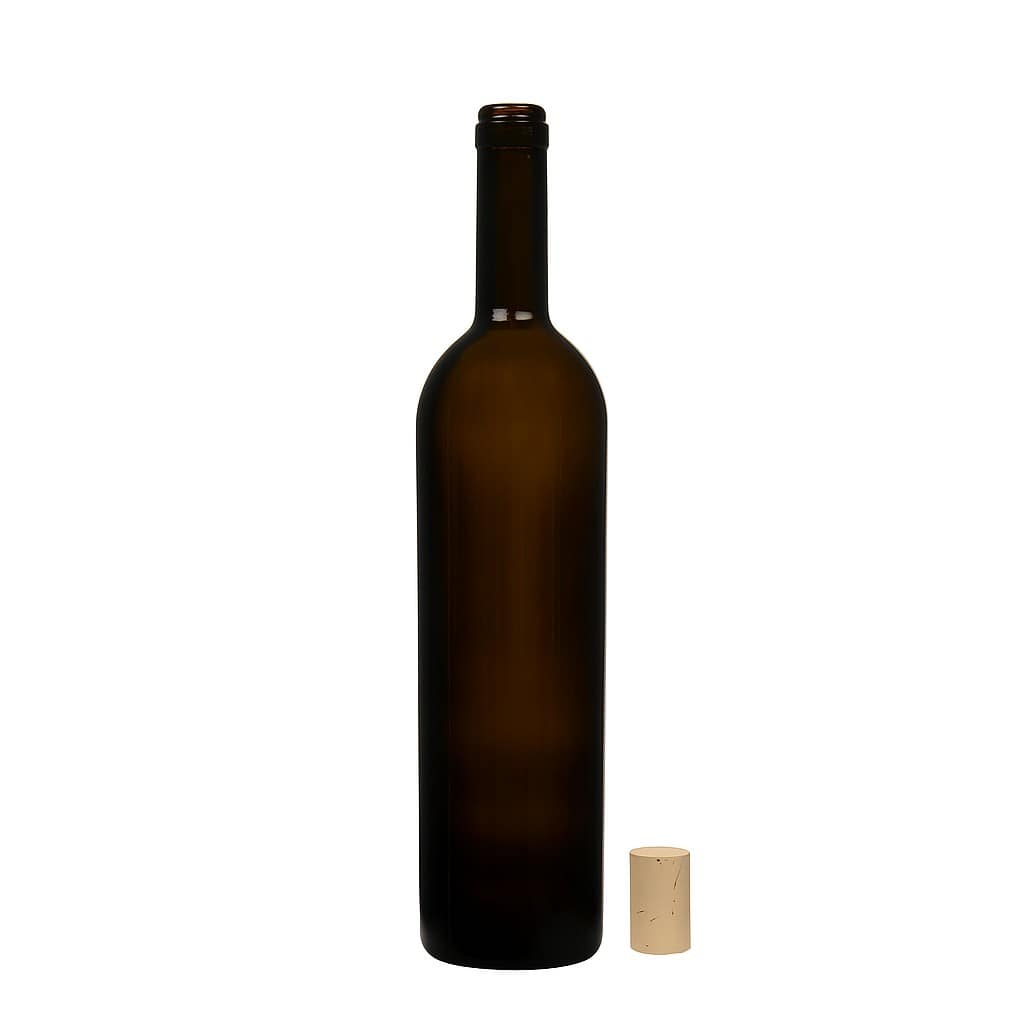 Μπουκάλι κρασιού 'Liberty' 750 ml, πράσινο αντικέ, στόμιο: φελλός