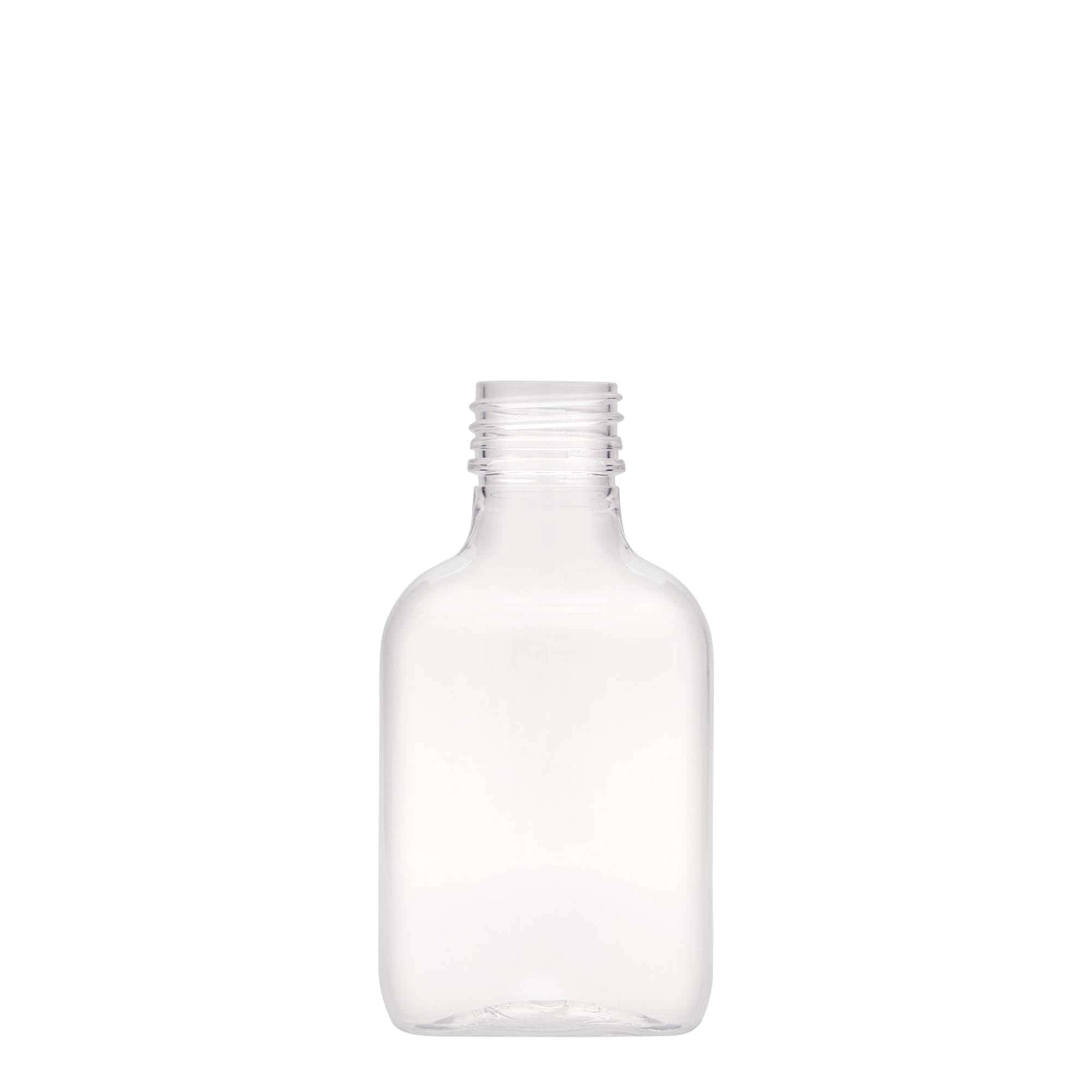 Φλασκί τσέπης 100 ml, οβάλ, πλαστικό PET, στόμιο: PP 28