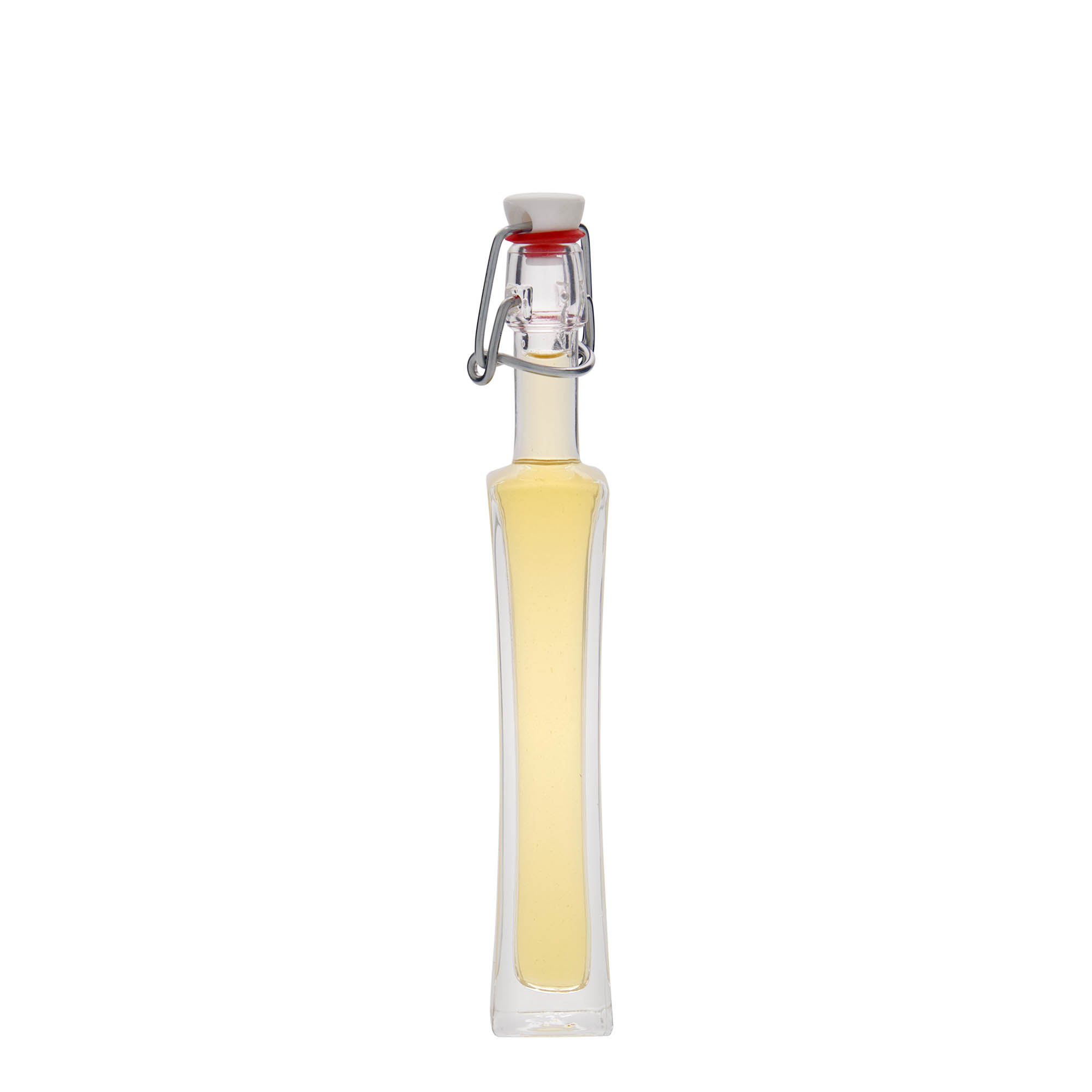 40 ml γυάλινο μπουκάλι 'Koko', τετράγωνο, στόμιο: κλιπ κλεισίματος