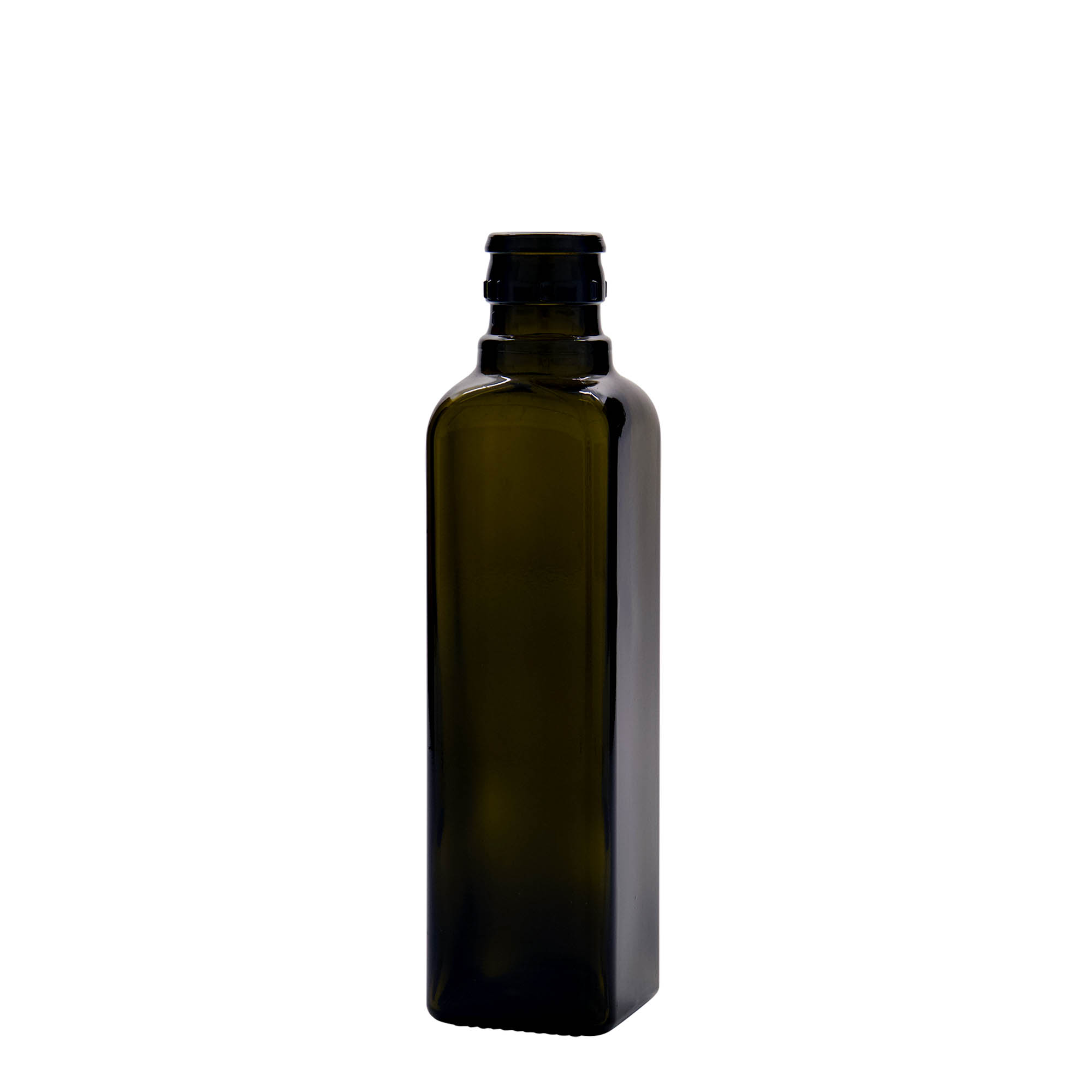Μπουκάλι για ξίδι/λάδι 'Quadra' 250 ml, γυάλινο, τετράγωνο, πράσινο αντικέ, στόμιο: DOP