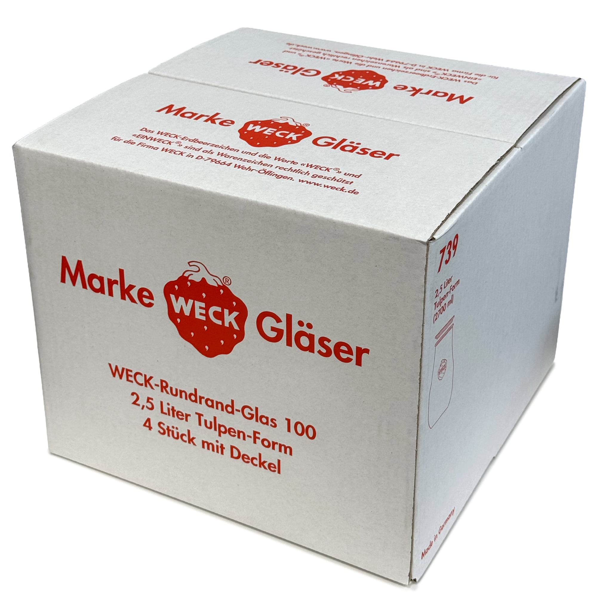 4x Βάζο-τουλίπα WECK 2700 ml με γυάλινο καπάκι RR 100
