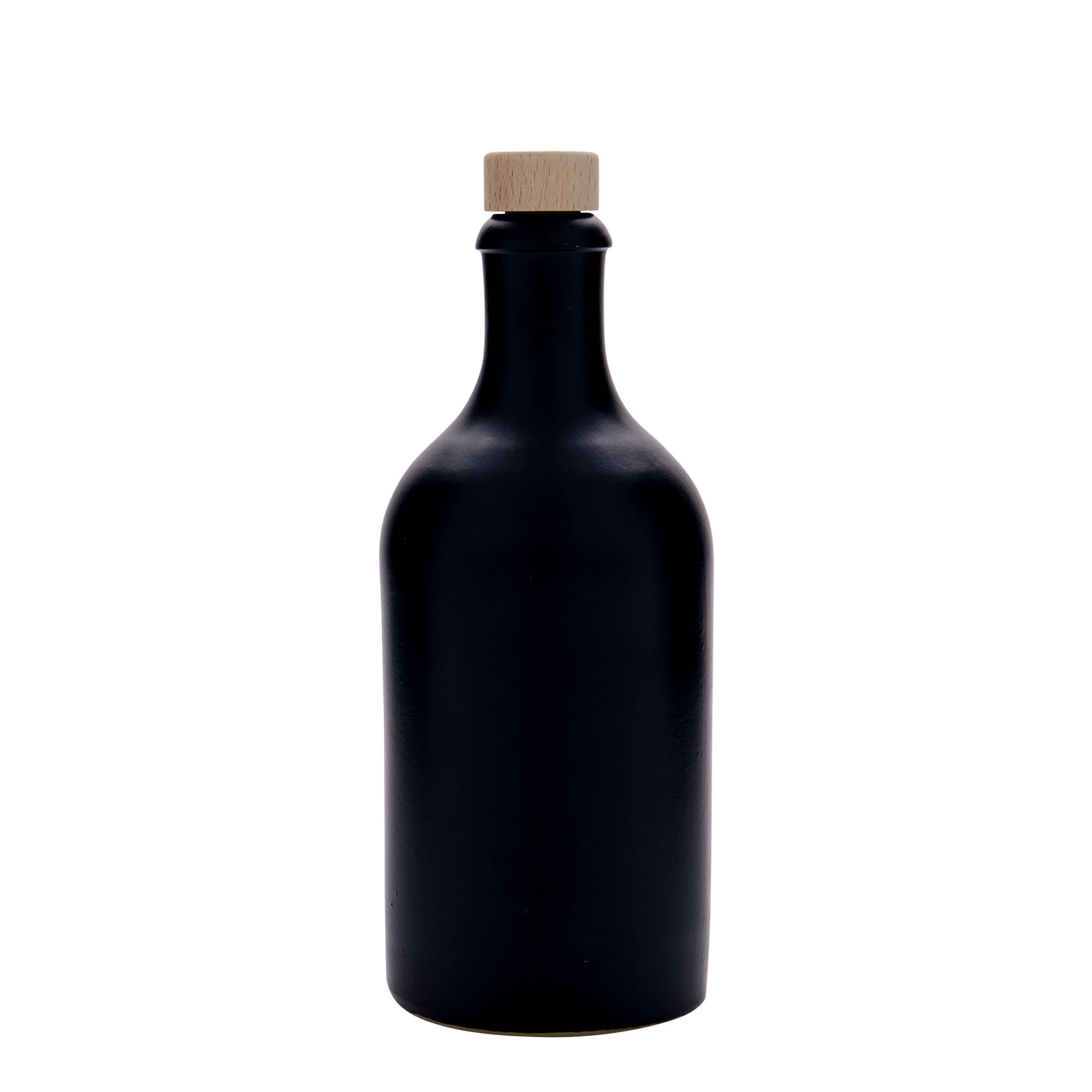 Κεραμικό μπουκάλι 500 ml, κεραμικό, μαύρο, στόμιο: φελλός