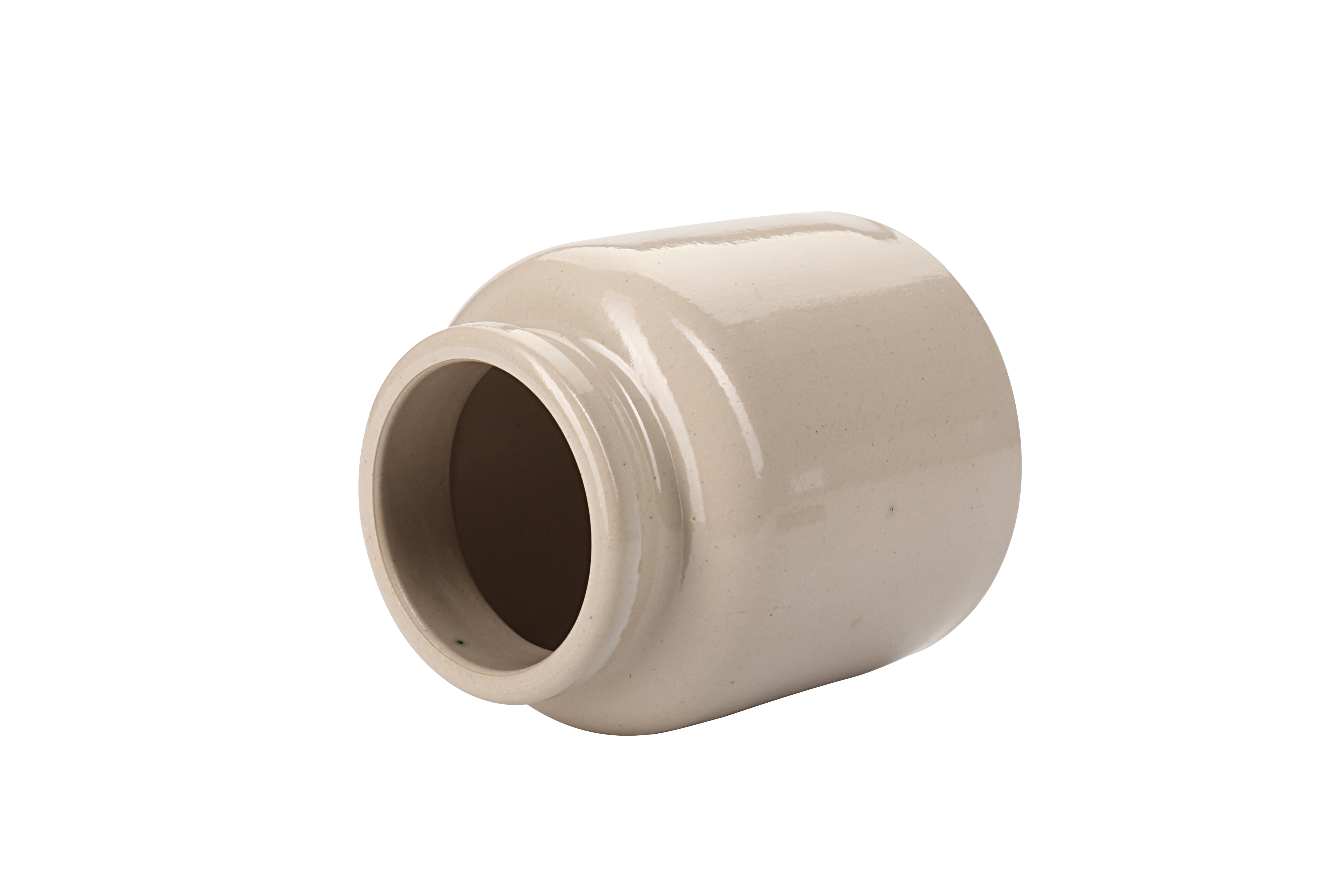 270 ml Steinzeugtopf, Keramik, beige, Mündung: Stülpdeckel