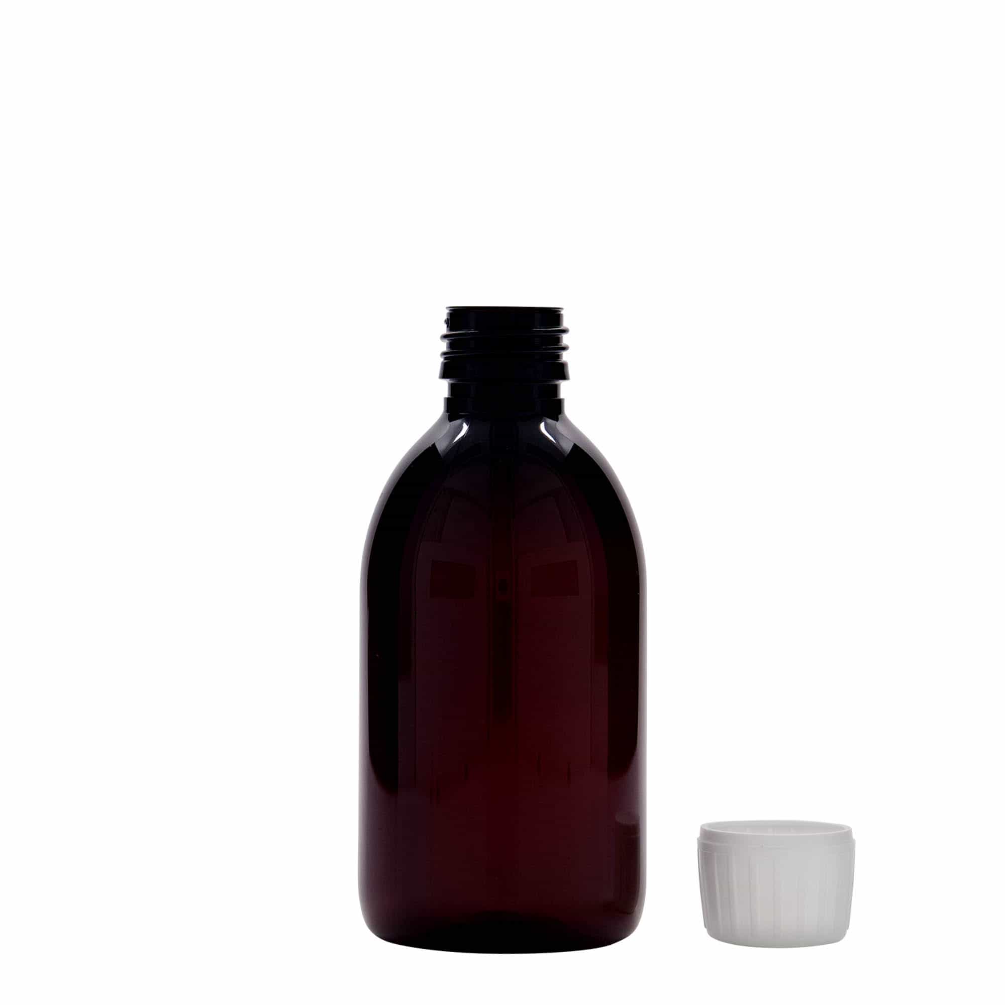 Μπουκάλι φαρμάκου PET 250 ml, καφέ, πλαστικό, στόμιο: PP 28