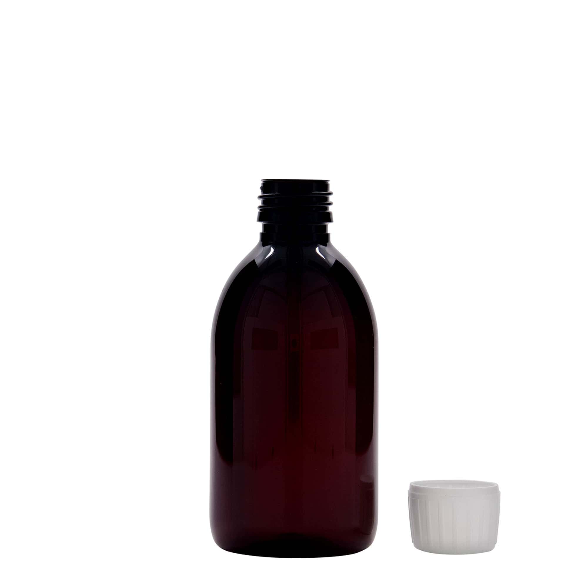 Μπουκάλι φαρμάκου PET 250 ml, καφέ, πλαστικό, στόμιο: PP 28