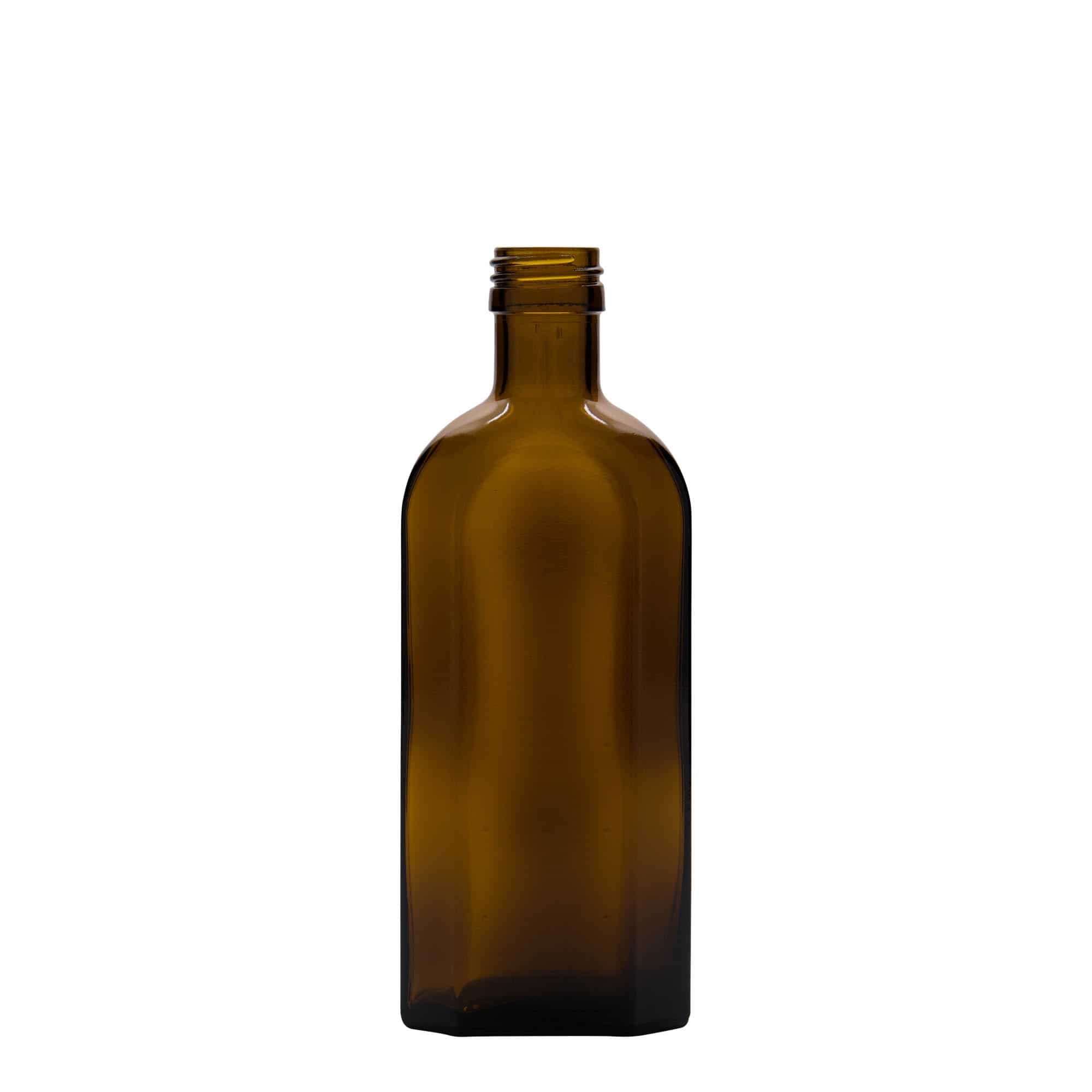 Μπουκάλι φαρμάκου 'Meplat' 250 ml, οβάλ, γυάλινο, καφέ, στόμιο: PP 28 Μπουκάλι φαρμάκου 'Meplat' 250 ml, οβάλ, γυάλινο, καφέ, στόμιο: PP 28