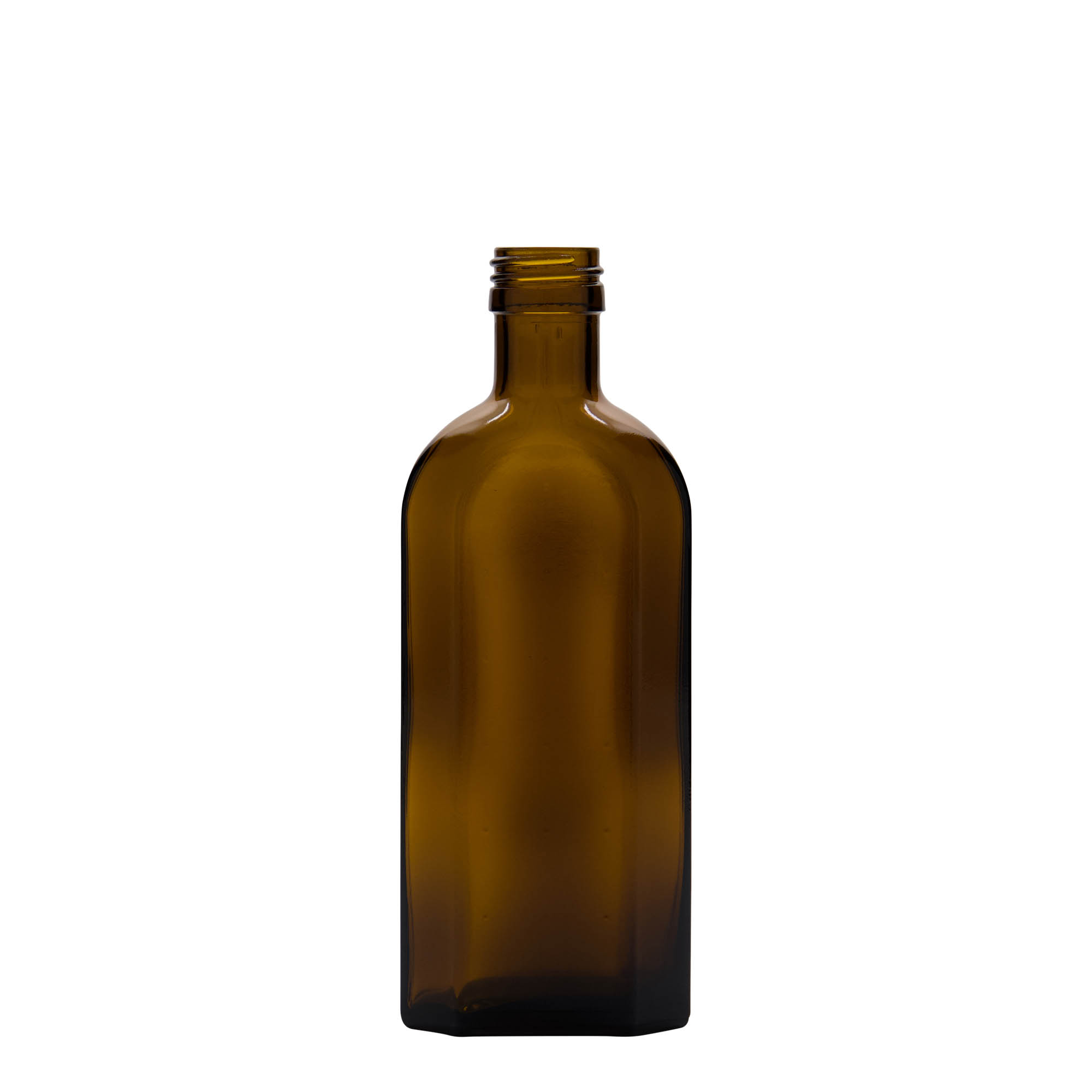 Μπουκάλι φαρμάκου 'Meplat' 250 ml, οβάλ, γυάλινο, καφέ, στόμιο: PP 28