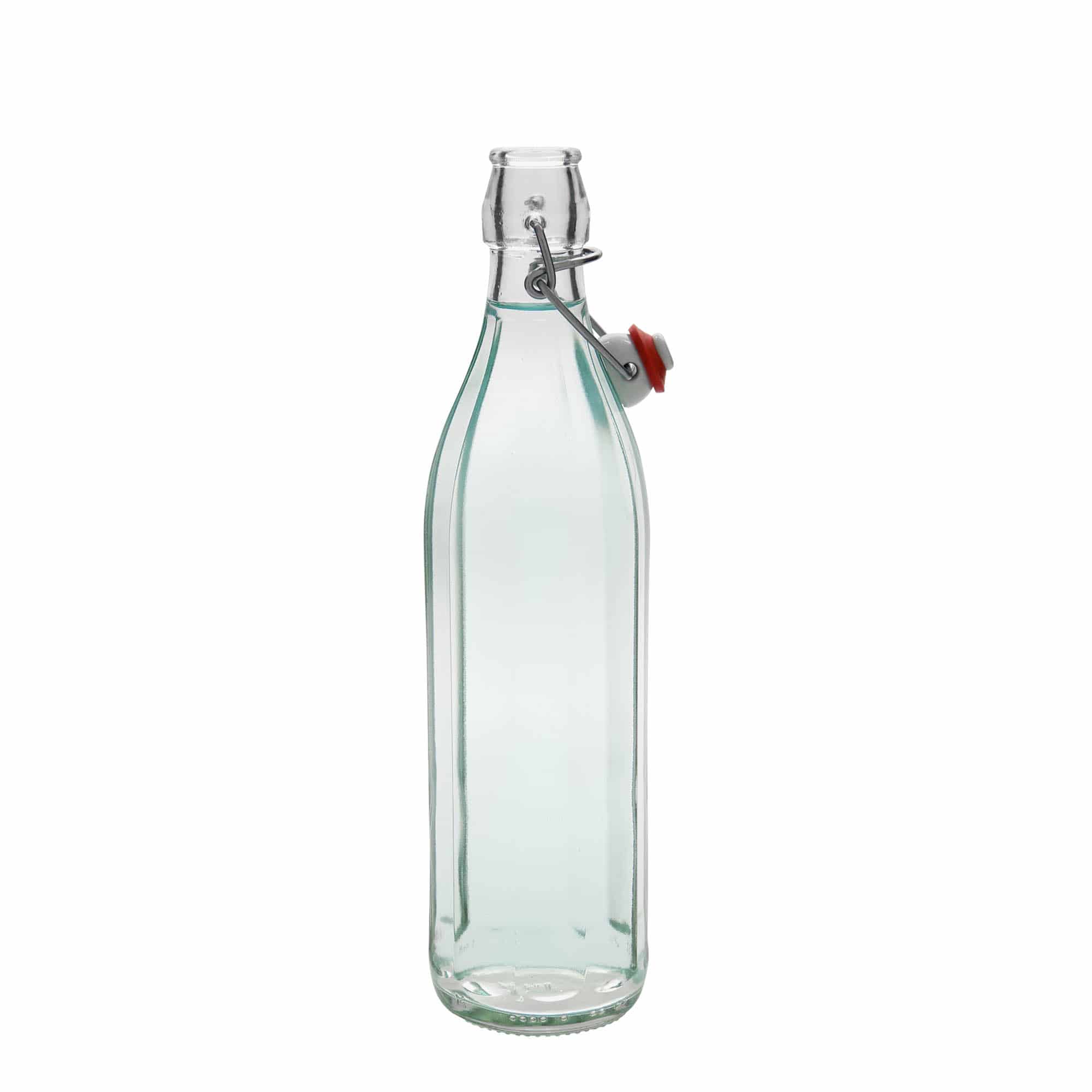 750 ml γυάλινο μπουκάλι 'Bravo', δεκαγωνικό, στόμιο: κλείσιμο με μεταλλικό κλιπ
