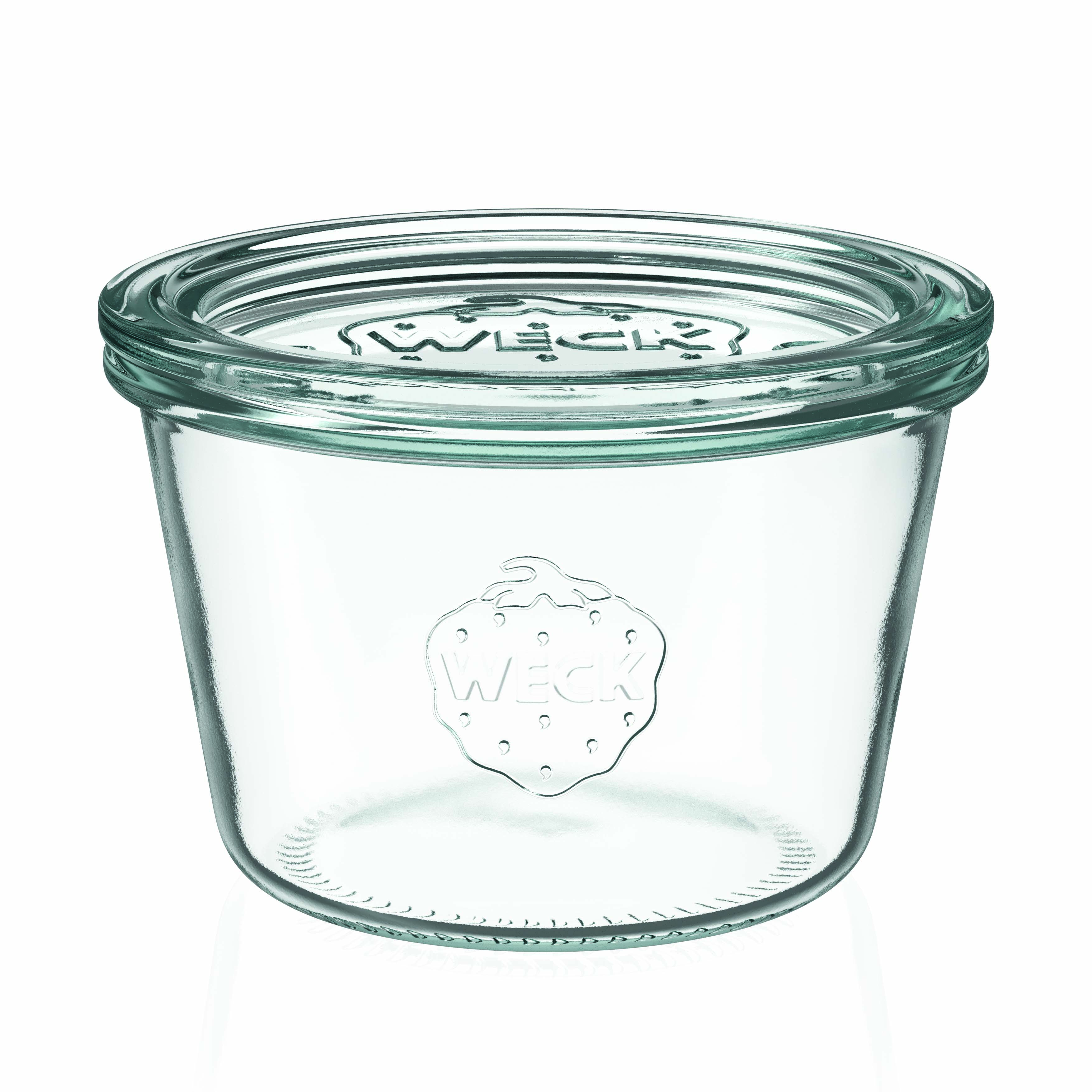 6x Κυλινδρικό βάζο WECK 370 ml με γυάλινο καπάκι RR 100