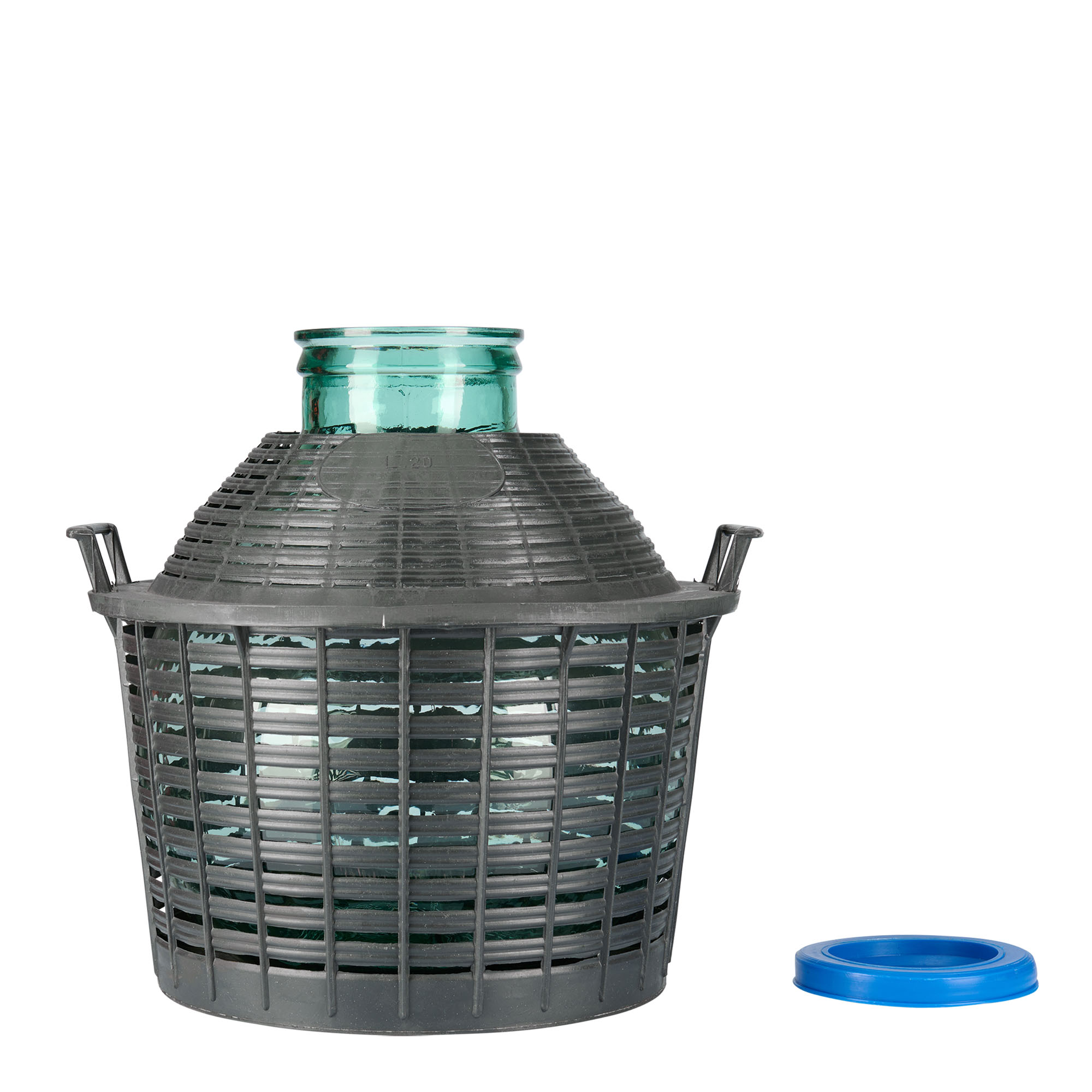 Νταμιτζάνα 20 l με φαρδύ λαιμό, γυάλινη, στόμιο: χωνευτό πώμα Νταμιτζάνα 20 l με φαρδύ λαιμό, γυάλινη, στόμιο: χωνευτό πώμα