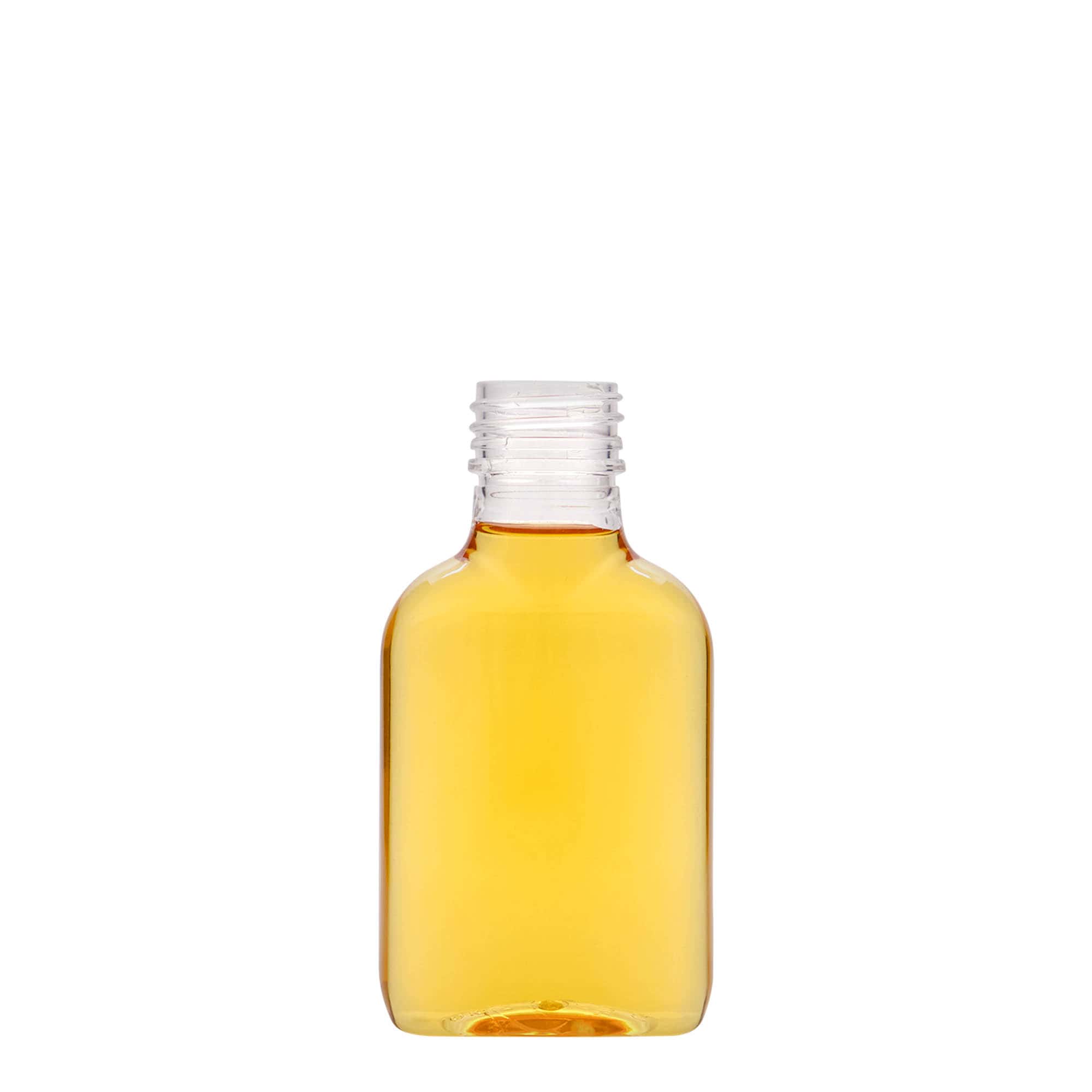 Φλασκί τσέπης 100 ml, οβάλ, πλαστικό PET, στόμιο: PP 28
