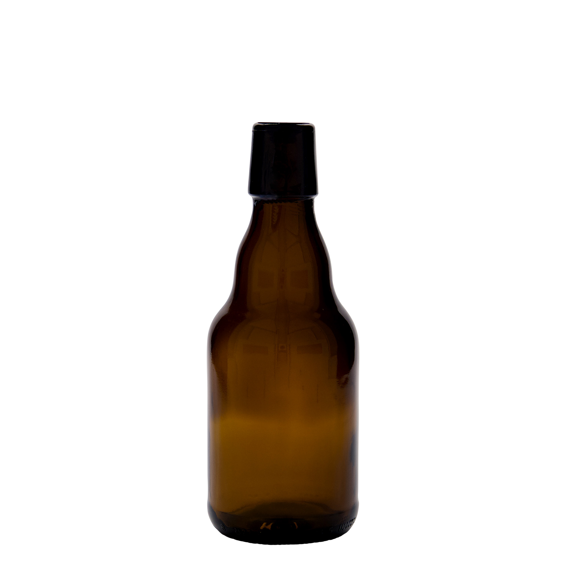 330 ml μπουκάλι μπύρας 'Steinie', γυαλί, καφέ, στόμιο: κλείσιμο με μεταλλικό κλιπ