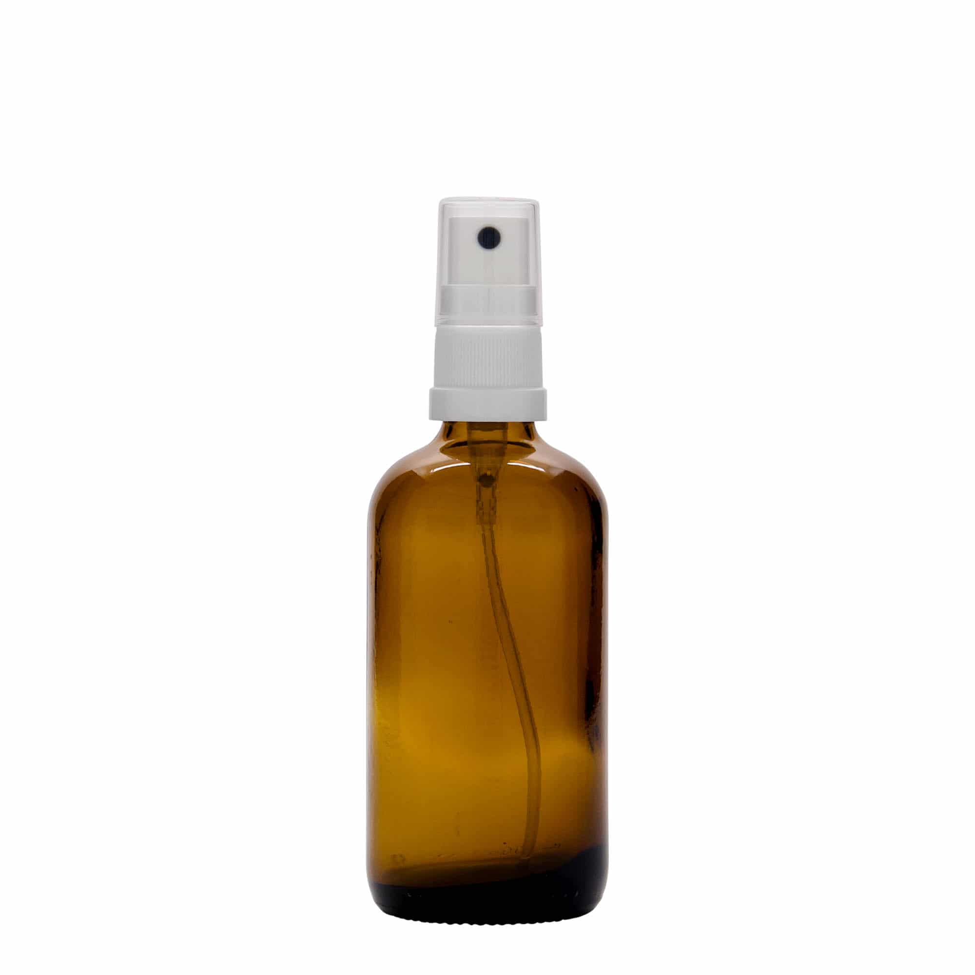 100 ml φιαλίδιο ψεκασμού ιατρικό, γυάλινο, καφέ, στόμιο: DIN 18