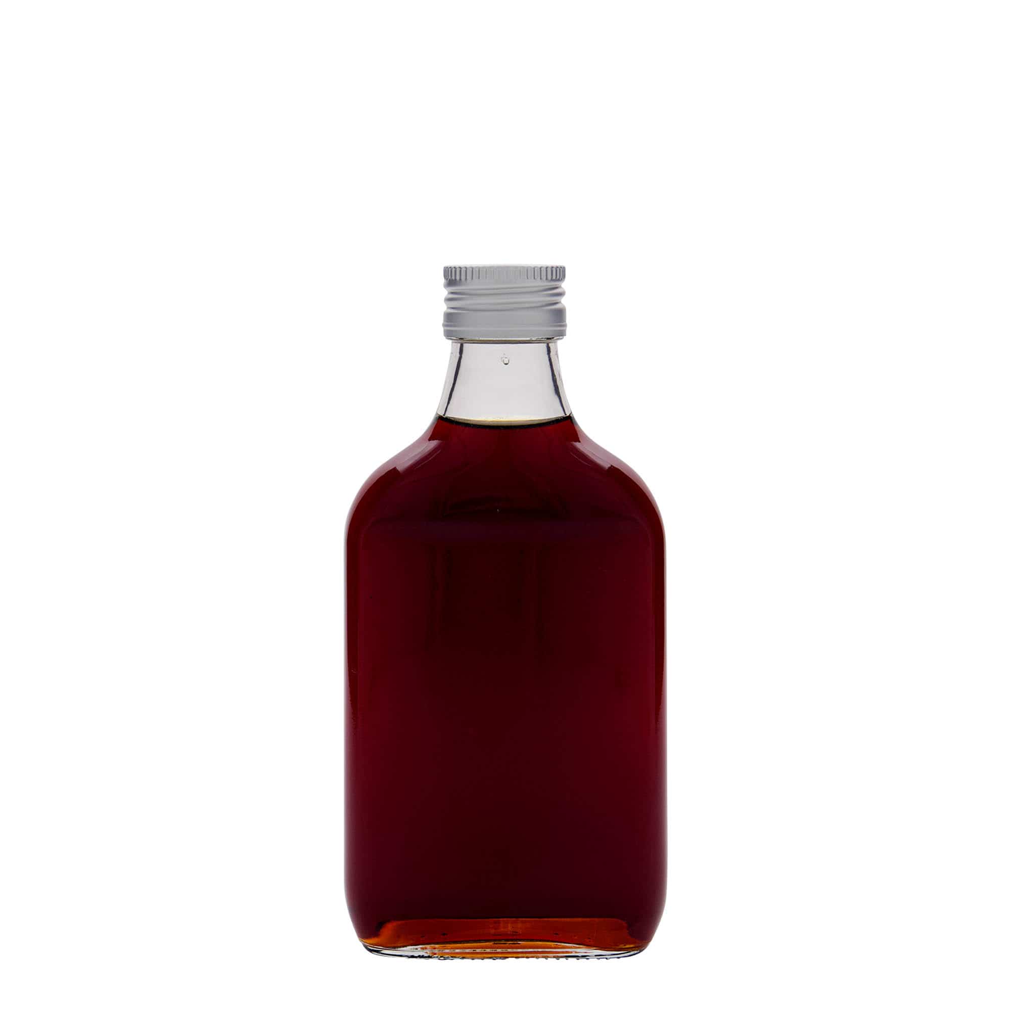 Φλασκί τσέπης 200 ml, ορθογώνιο, γυάλινο, στόμιο: PP 28