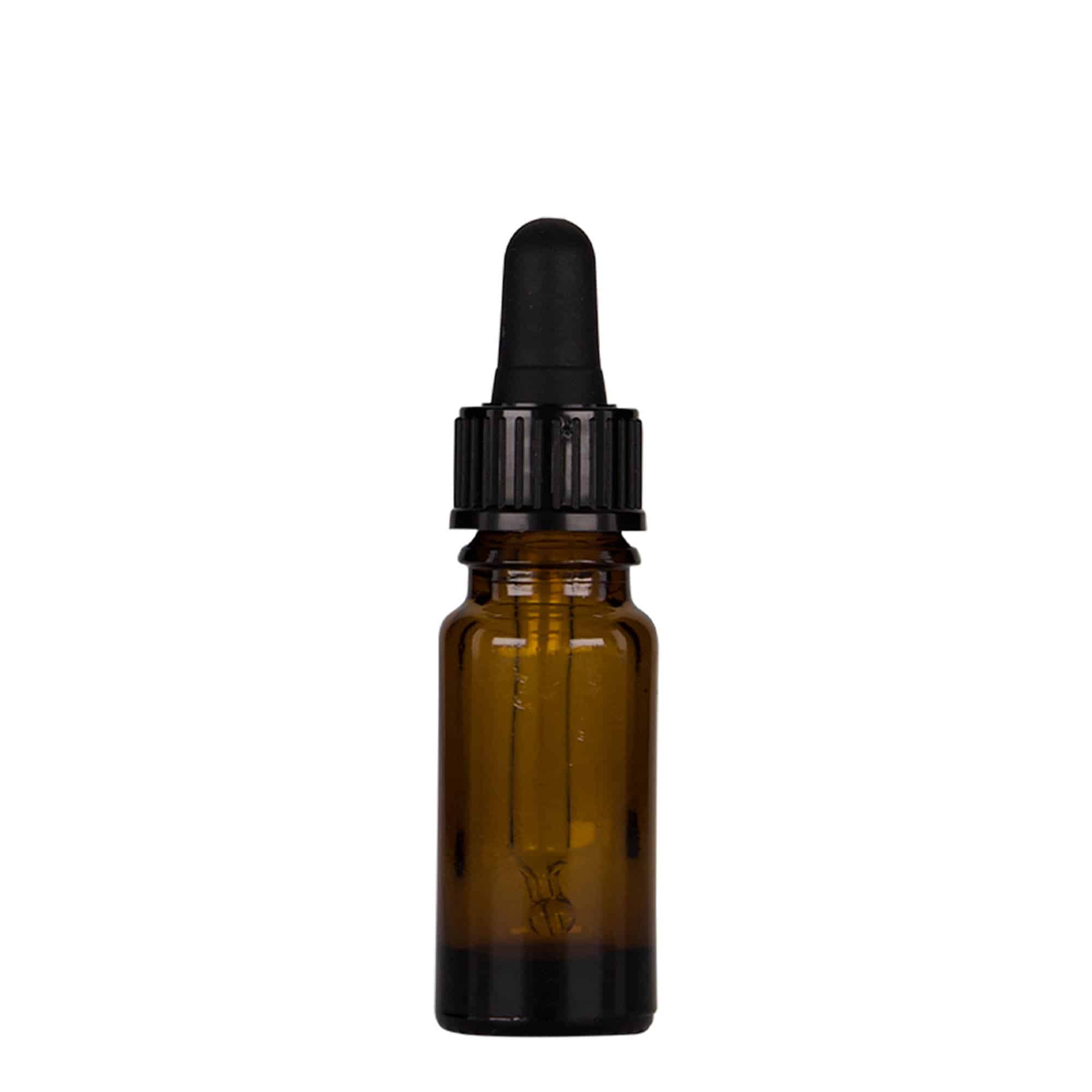 Μπουκάλι φαρμάκου με σταγονόμετρο 10 ml, γυάλινο, καφέ-μαύρο, στόμιο: DIN 18 Μπουκάλι φαρμάκου με σταγονόμετρο 10 ml, γυάλινο, καφέ-μαύρο, στόμιο: DIN 18