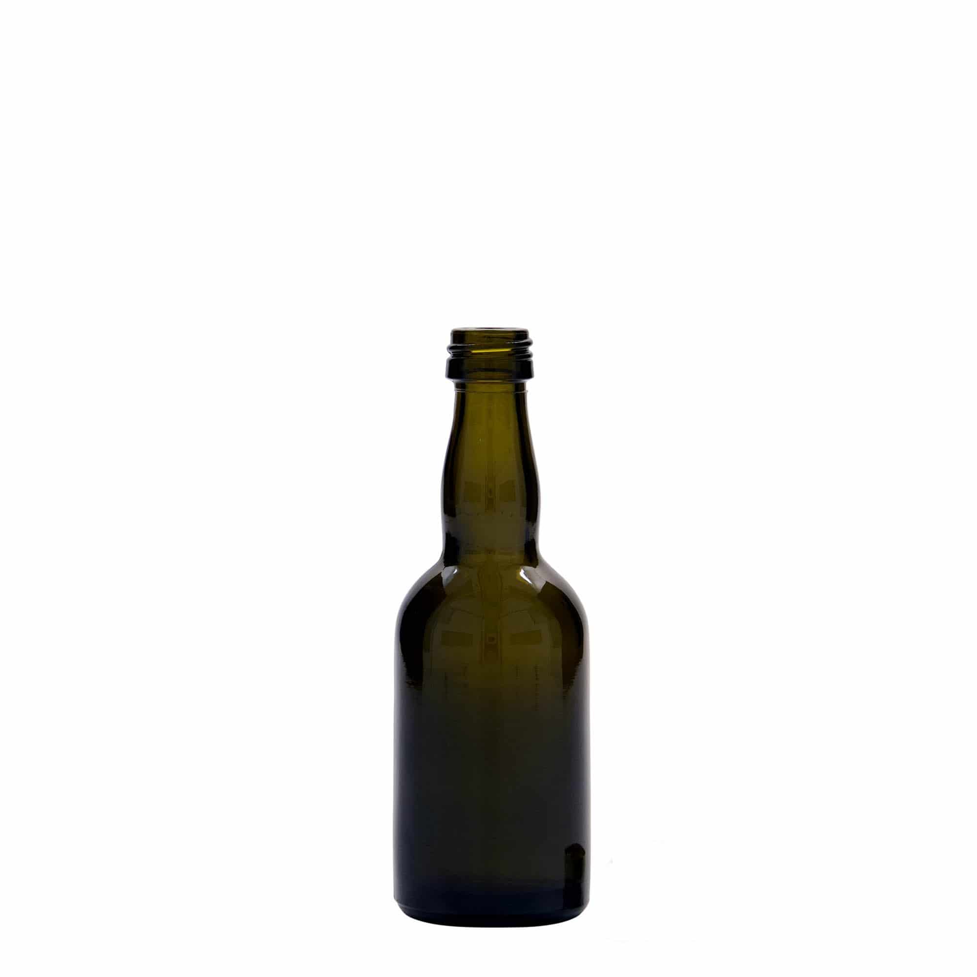 50 ml γυάλινο μπουκάλι 'Proba', αντικ πράσινο, στόμιο: PP 18