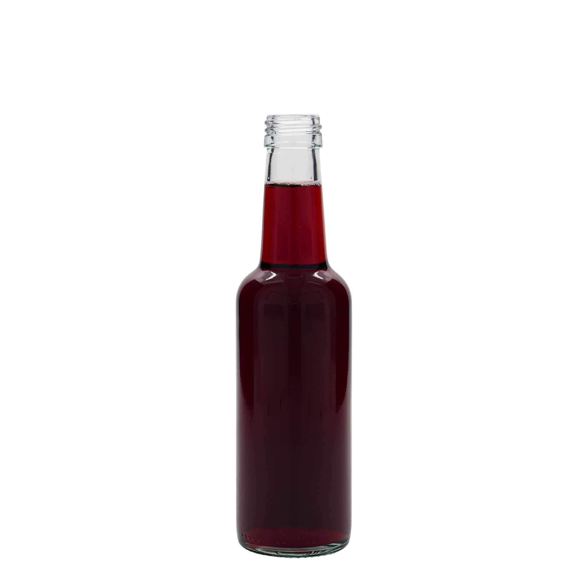 250 ml γυάλινο μπουκάλι με ίσιο λαιμό, στόμιο: PP 28