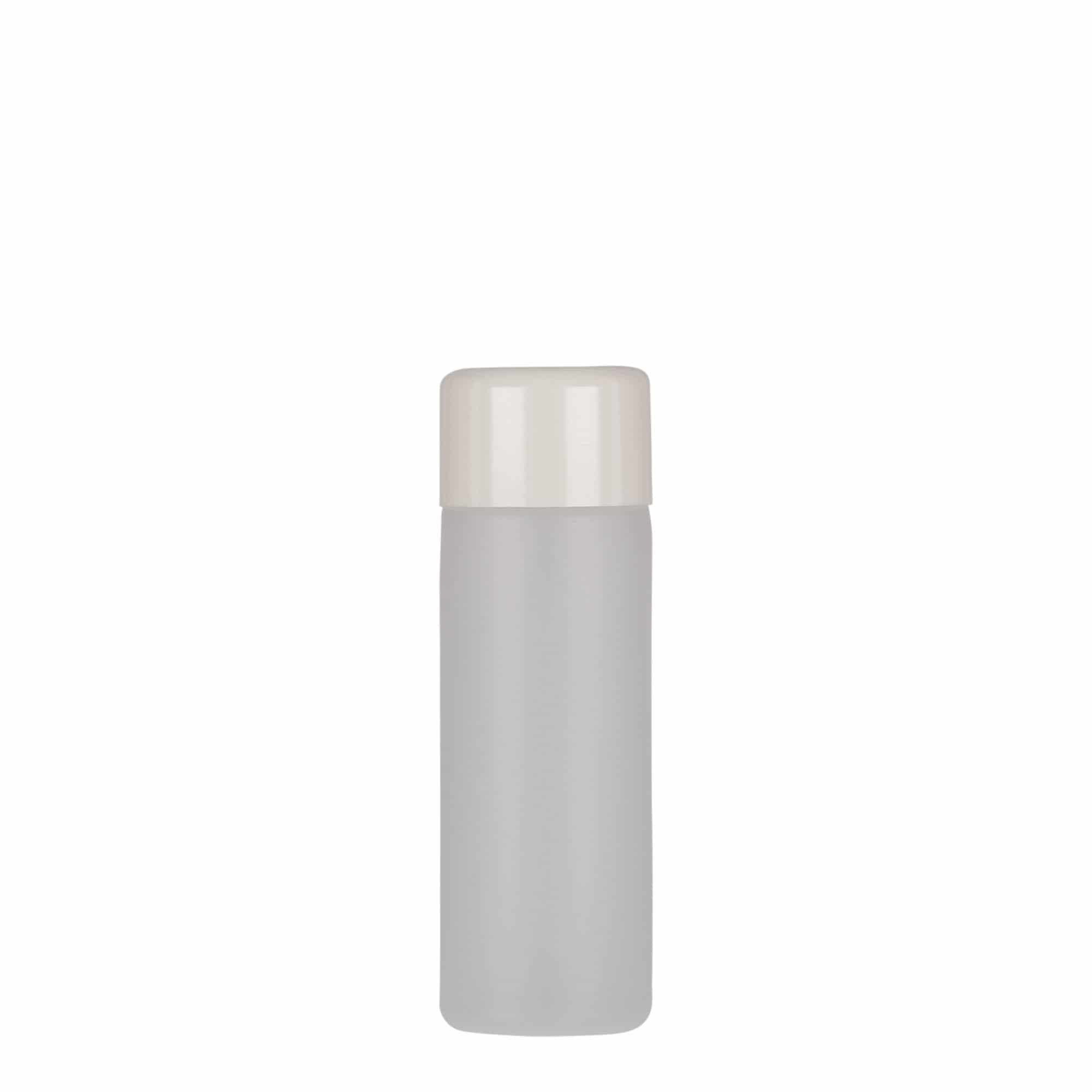 Στρογγυλό μπουκάλι 50 ml, πλαστικό PE, φυσικό χρώμα, στόμιο: βιδωτό πώμα