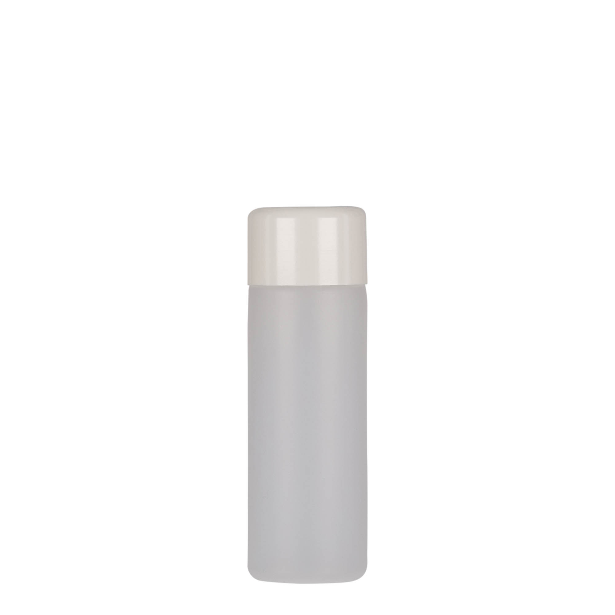 50 ml στρογγυλό μπουκάλι, πλαστικό PE, φυσικό, στόμιο: βιδωτό καπάκι