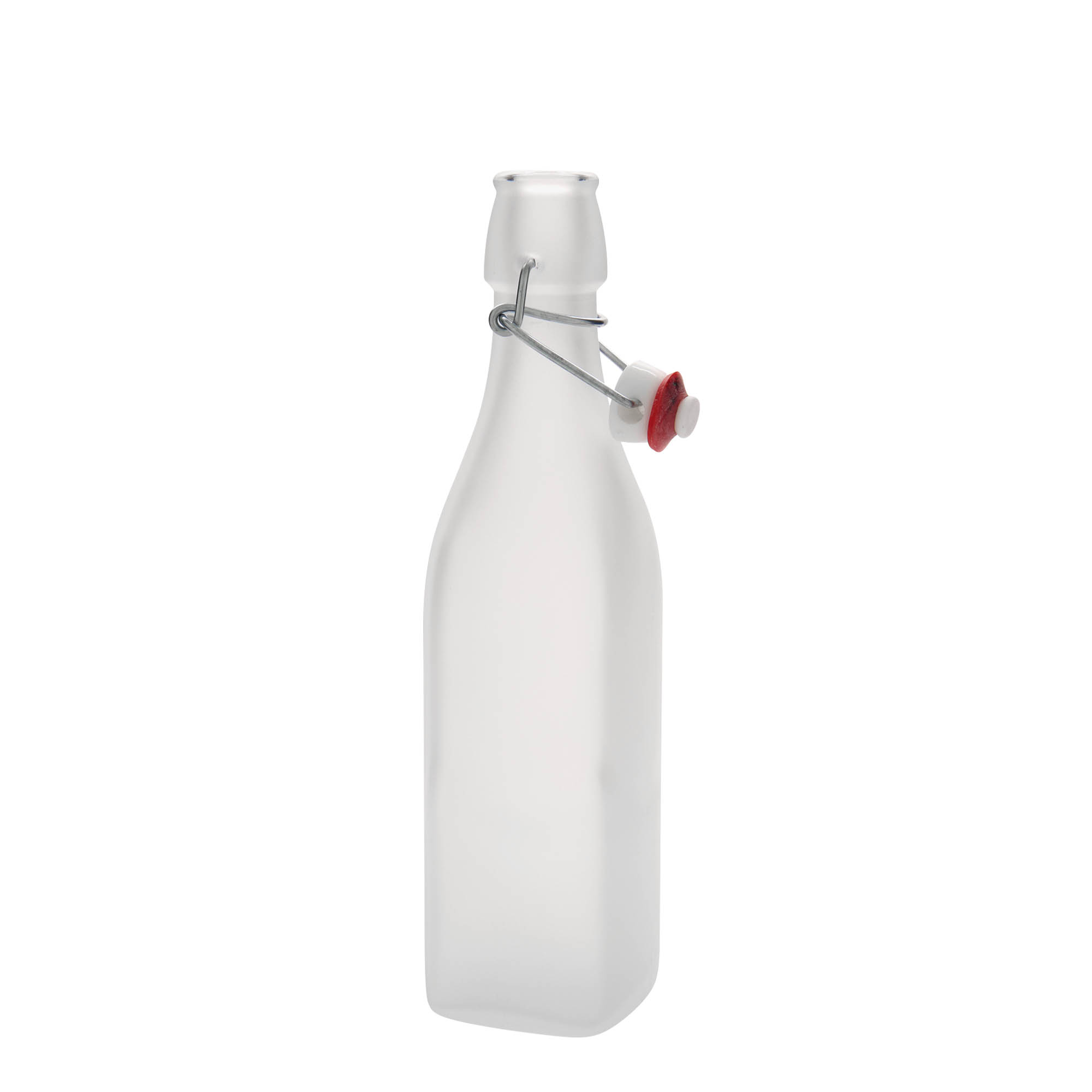 Γυάλινο μπουκάλι 'Swing' 500 ml, τετράγωνο, λευκό, στόμιο: μηχανικό πώμα