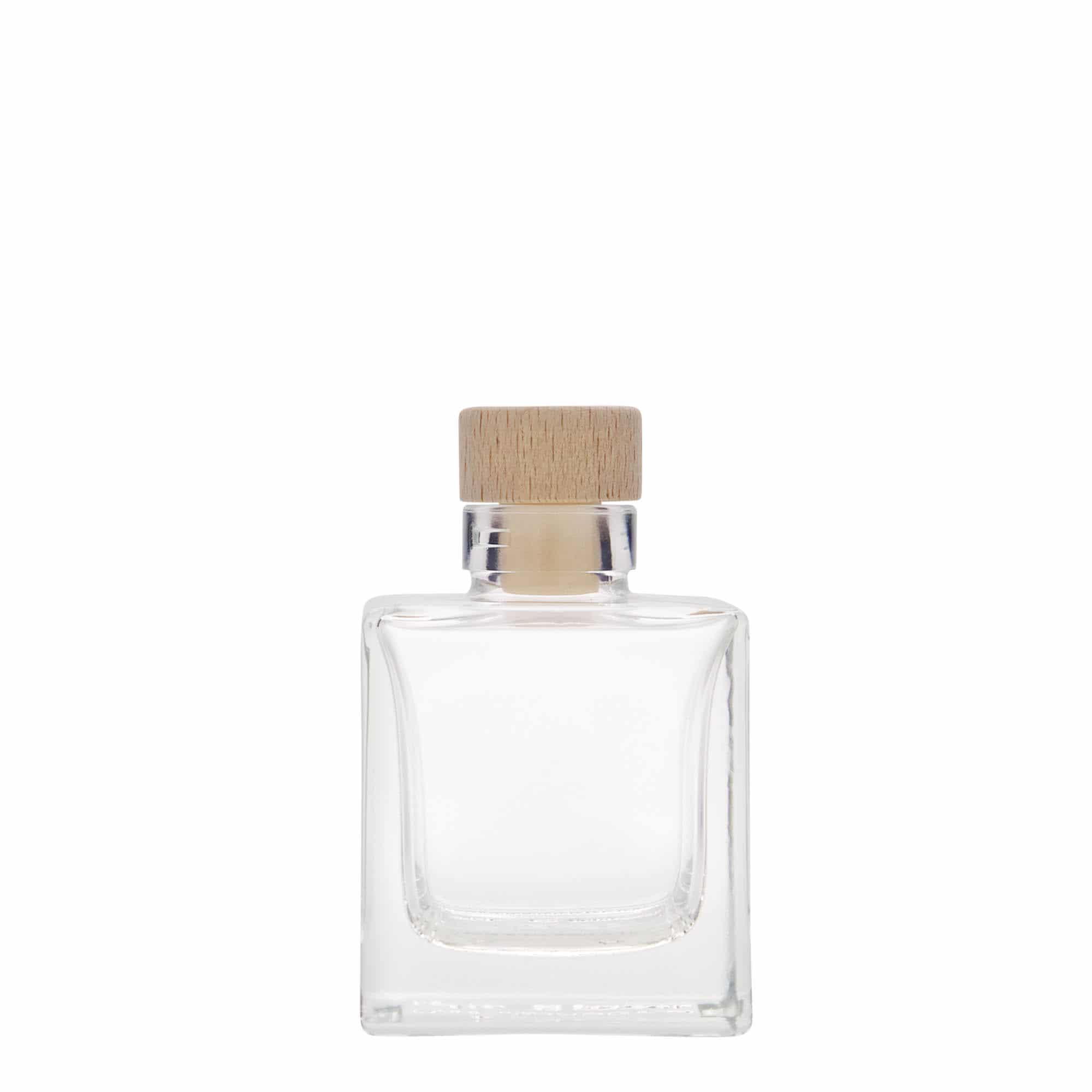 Γυάλινο μπουκάλι 'Cube' 100 ml, τετράγωνο, στόμιο: φελλός
