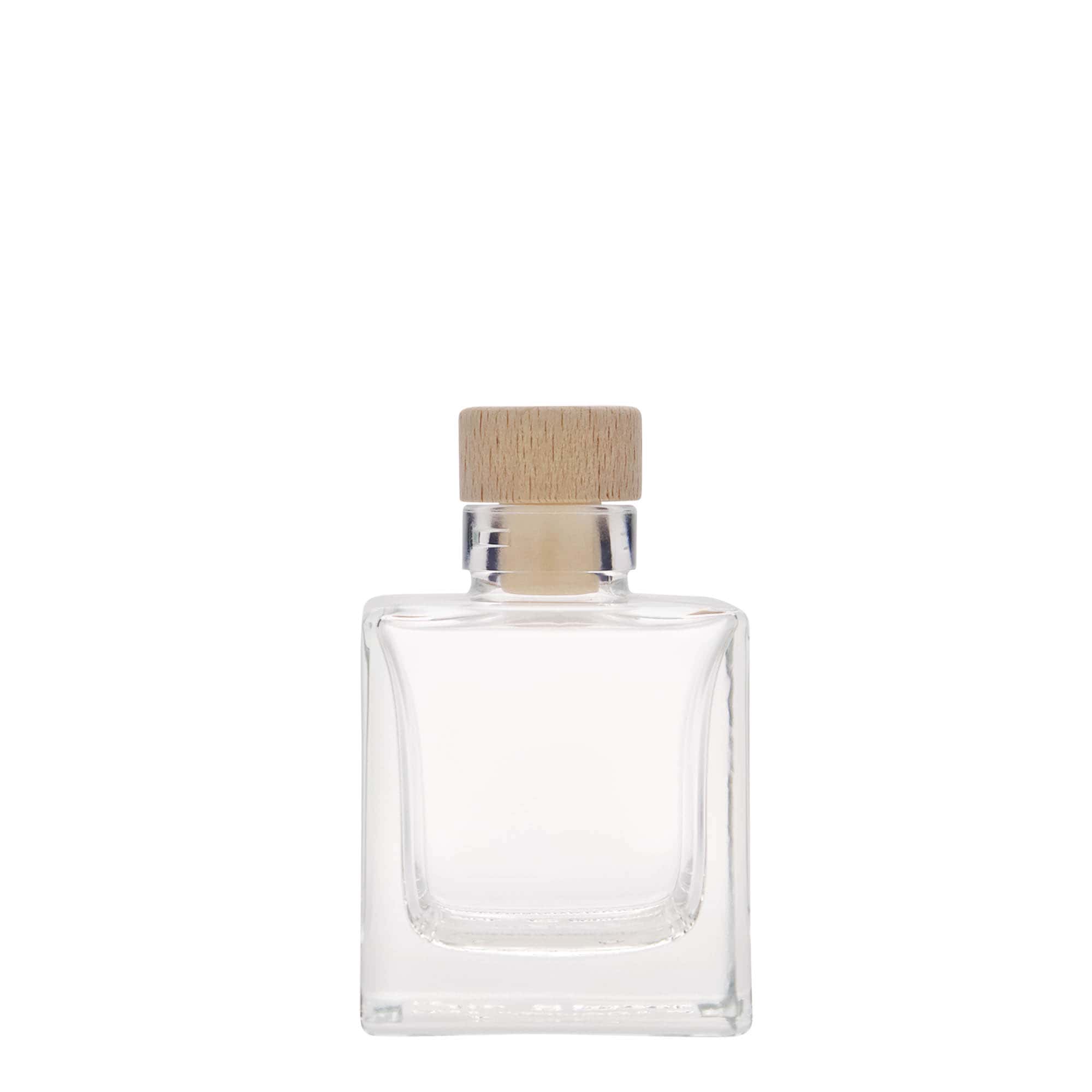 Γυάλινο μπουκάλι 'Cube' 100 ml, τετράγωνο, στόμιο: φελλός