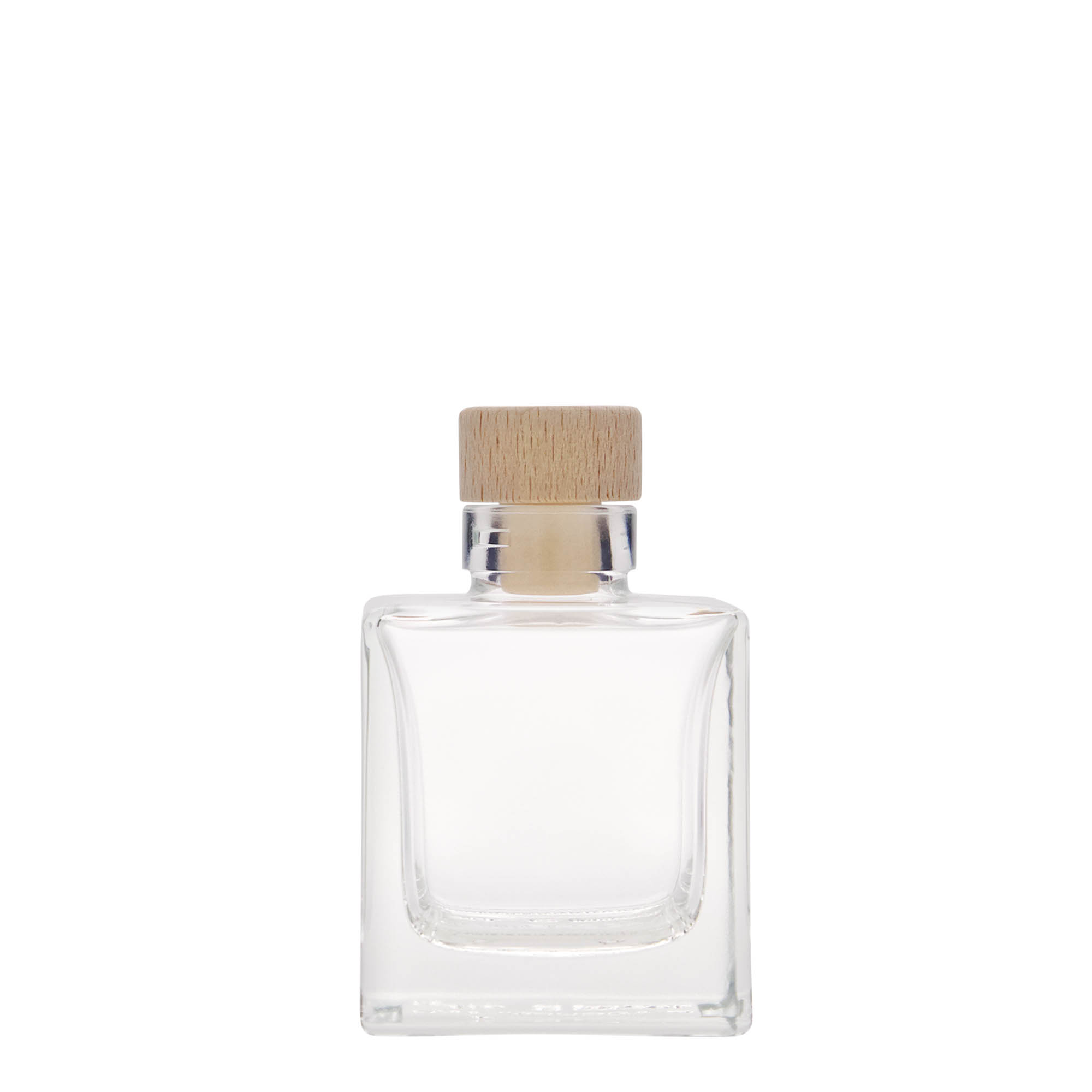 Γυάλινο μπουκάλι 'Cube' 100 ml, τετράγωνο, στόμιο: φελλός Γυάλινο μπουκάλι 'Cube' 100 ml, τετράγωνο, στόμιο: φελλός