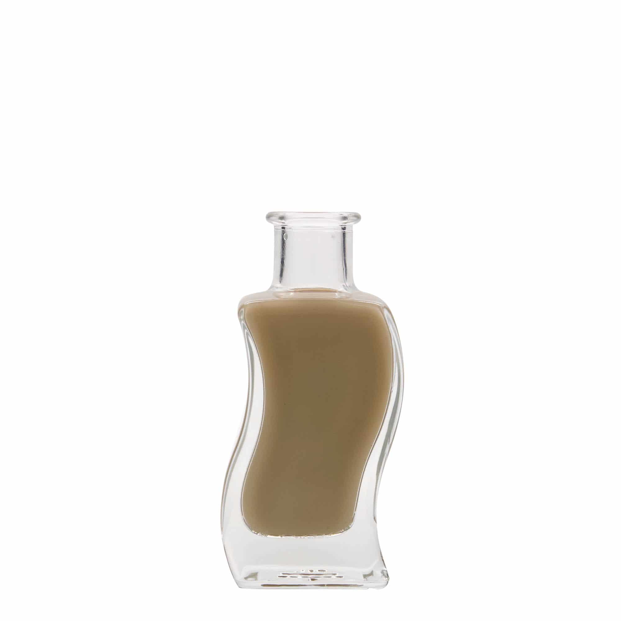 Γυάλινο μπουκάλι 'Κύμα' 100 ml, τετράγωνο, στόμιο: φελλός