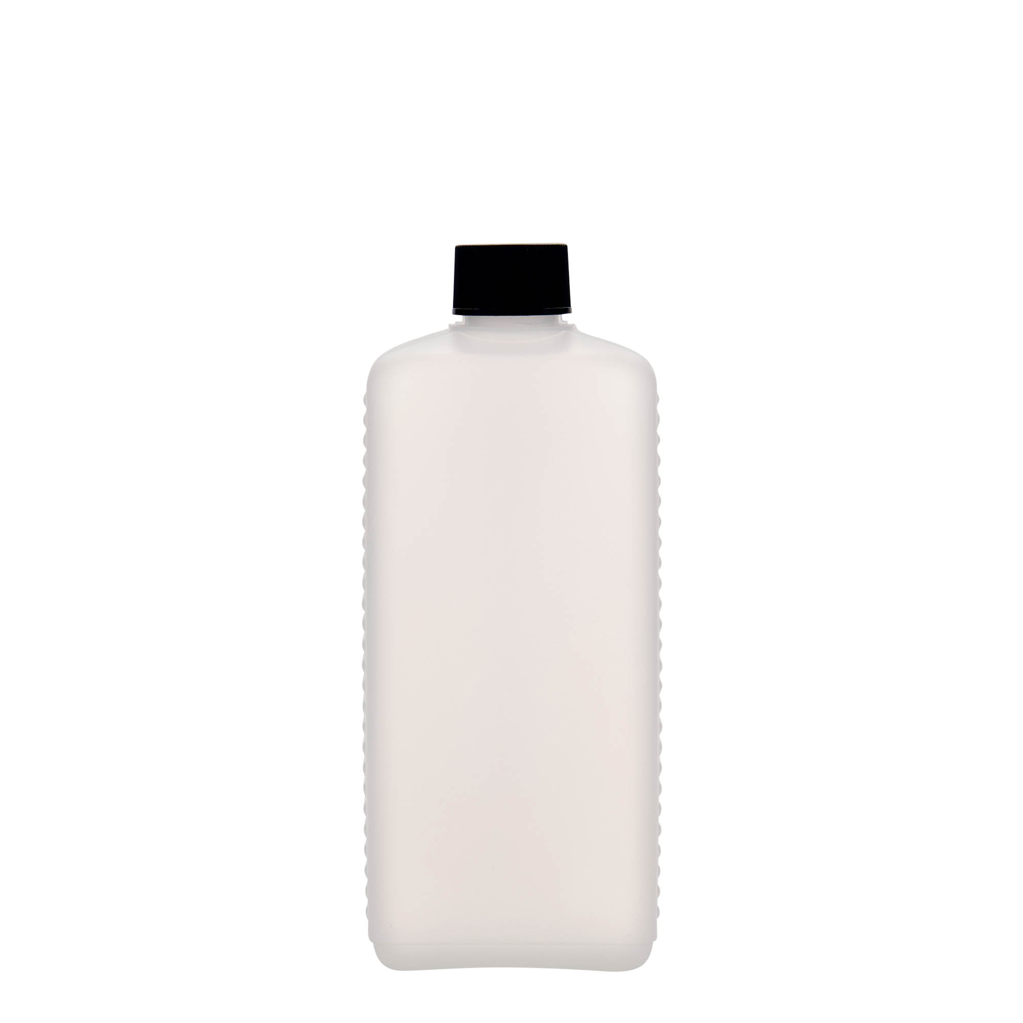 Ορθογώνιο μπουκάλι 500 ml, πλαστικό HDPE, φυσικό χρώμα, στόμιο: DIN 25 EPE