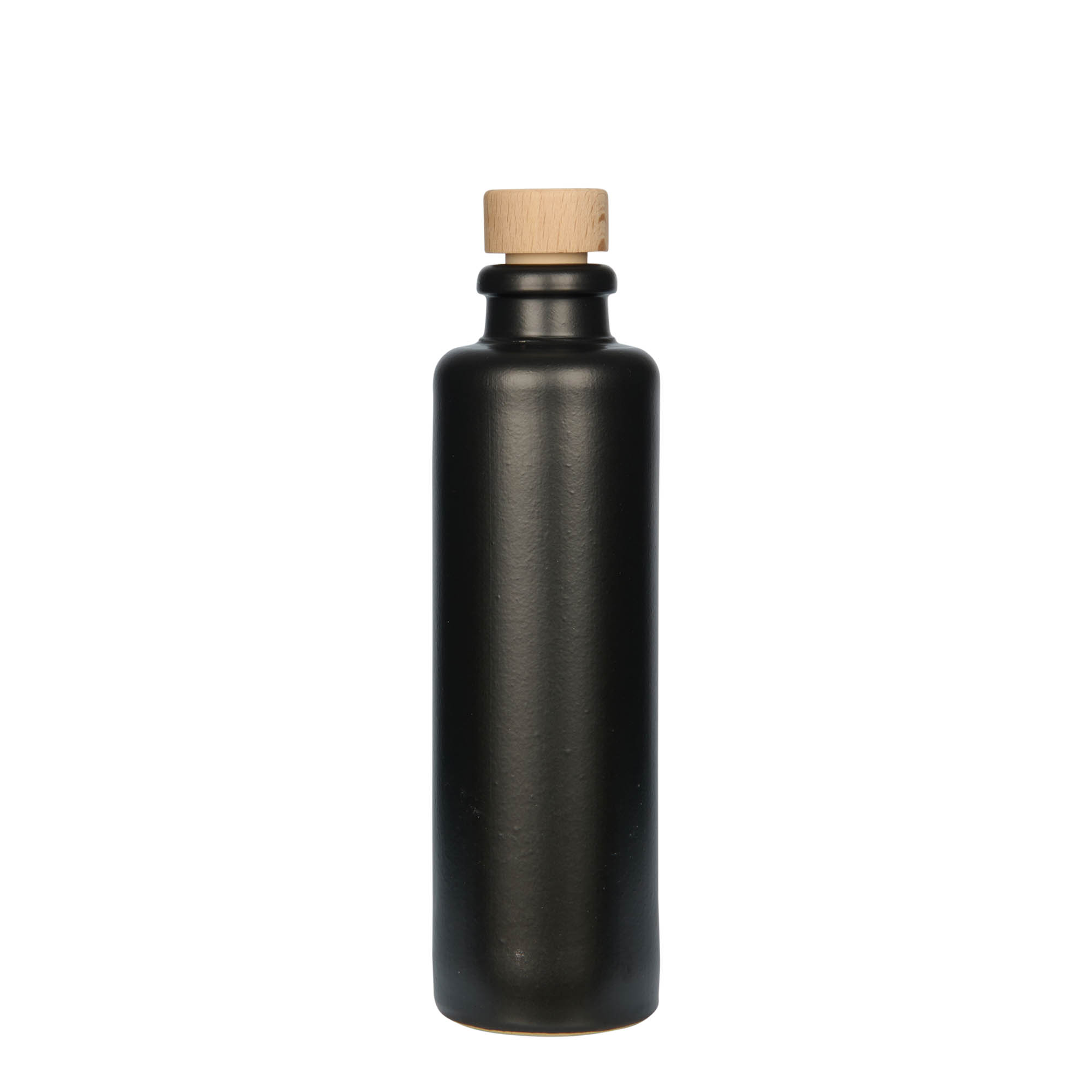 Κεραμικό μπουκάλι 200 ml, κεραμικό, μαύρο, στόμιο: φελλός