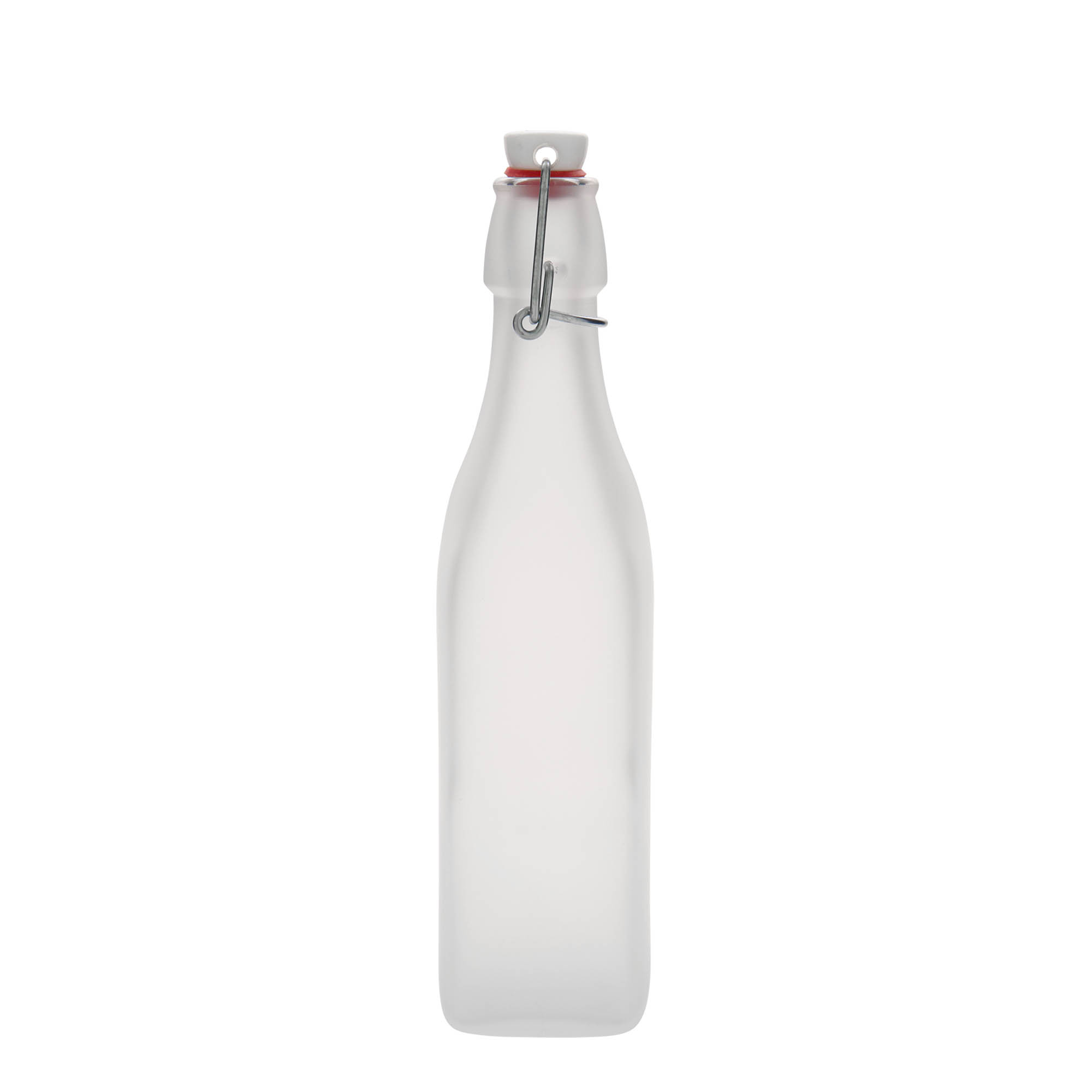 Γυάλινο μπουκάλι 'Swing' 500 ml, τετράγωνο, λευκό, στόμιο: μηχανικό πώμα