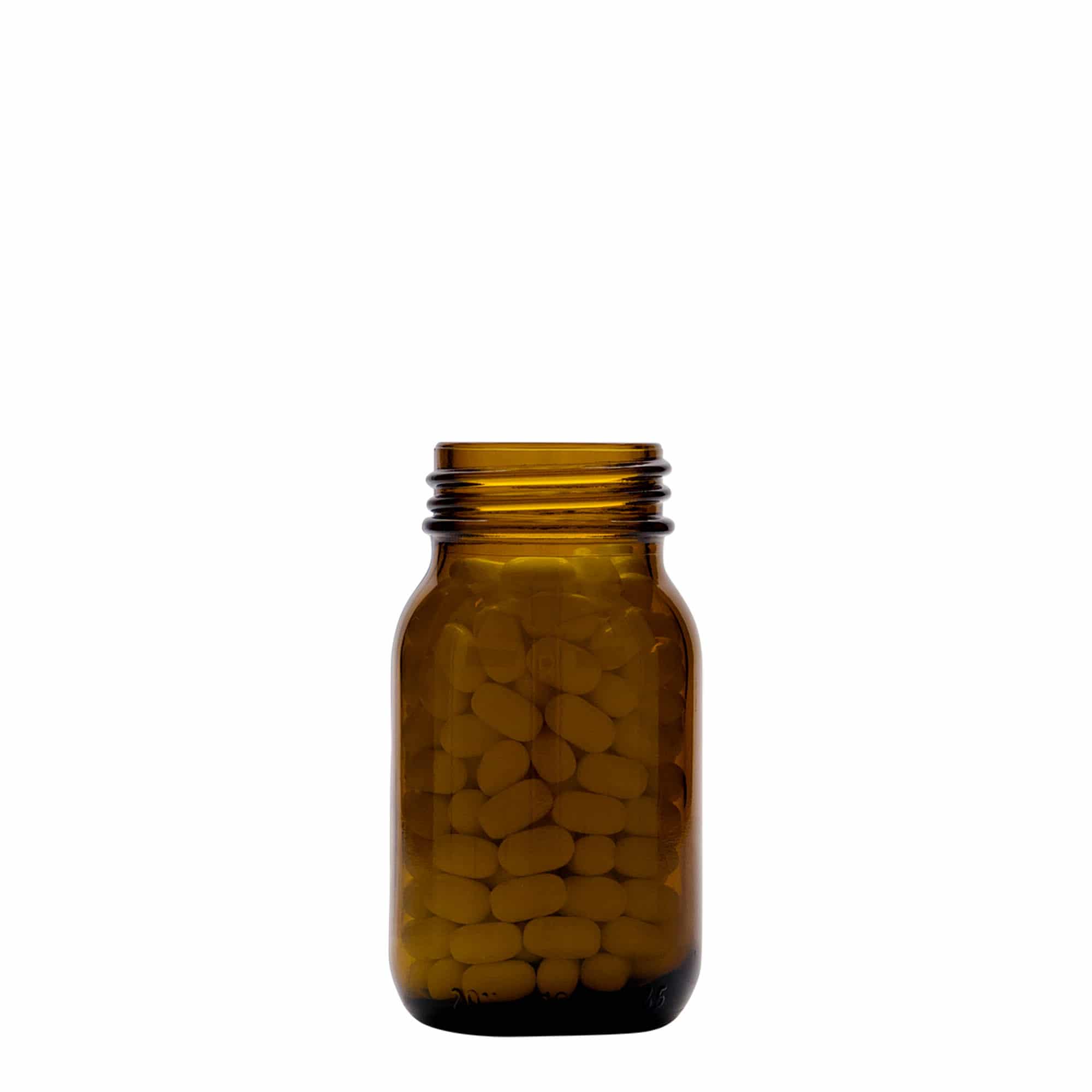 100 ml γυάλινο βάζο με φαρδύ λαιμό, καφέ, στόμιο: DIN 40
