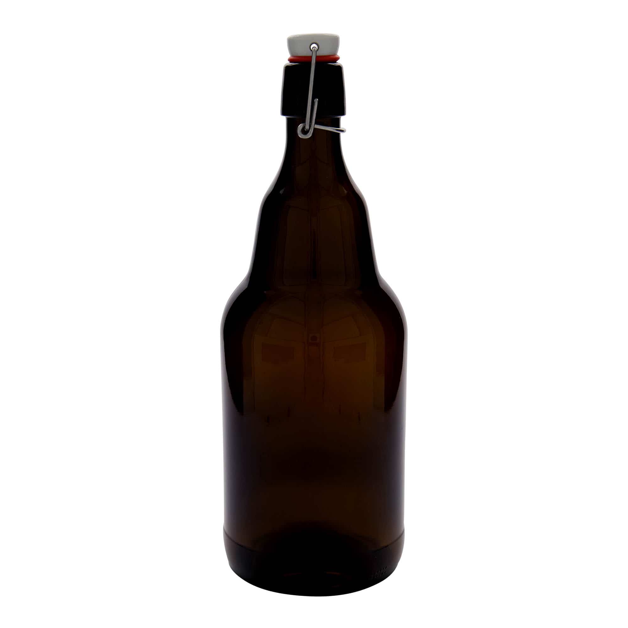Μπουκάλι μπύρας 2.000 ml, γυάλινο, καφέ, στόμιο: μηχανικό πώμα
