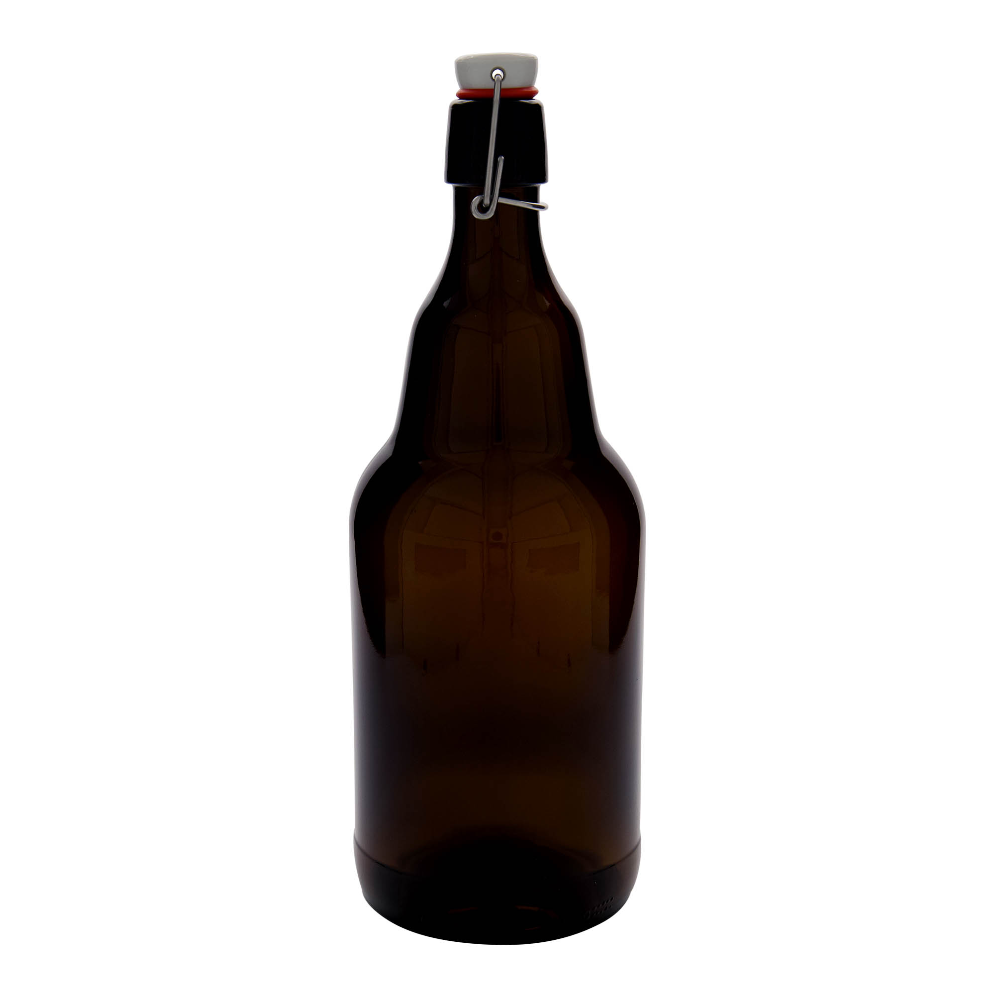 Μπουκάλι μπύρας 2.000 ml, γυάλινο, καφέ, στόμιο: μηχανικό πώμα