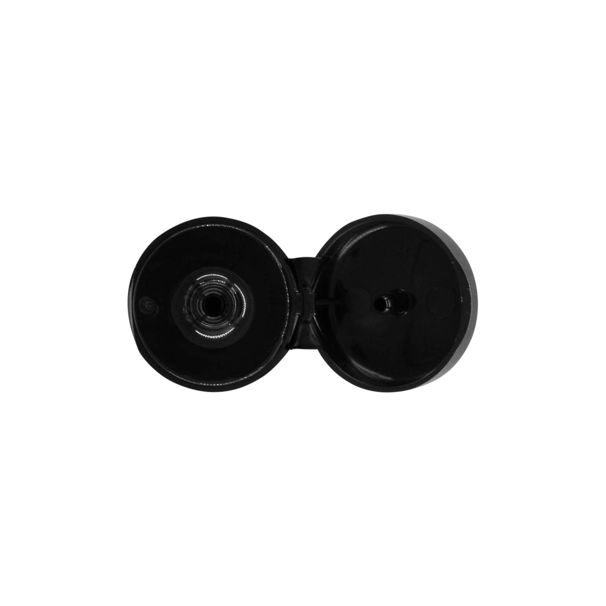 Βιδωτό πώμα με άνοιγμα flip top, πλαστικό PP, μαύρο, για στόμιο: GPI 20/410