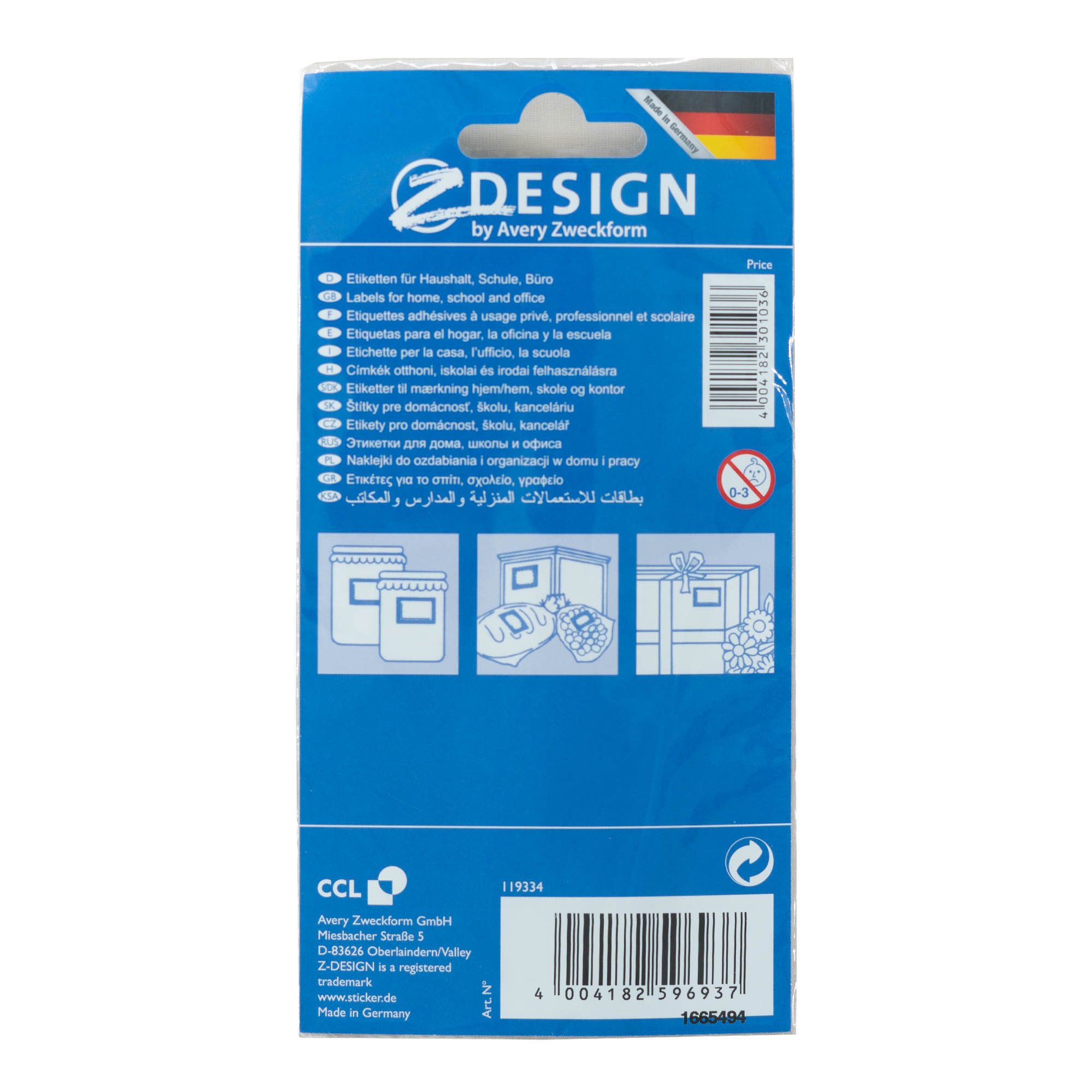 Ετικέτες Zweckform 'Πλαίσια με φρούτα', ορθογώνιες, χάρτινες, πολύχρωμες