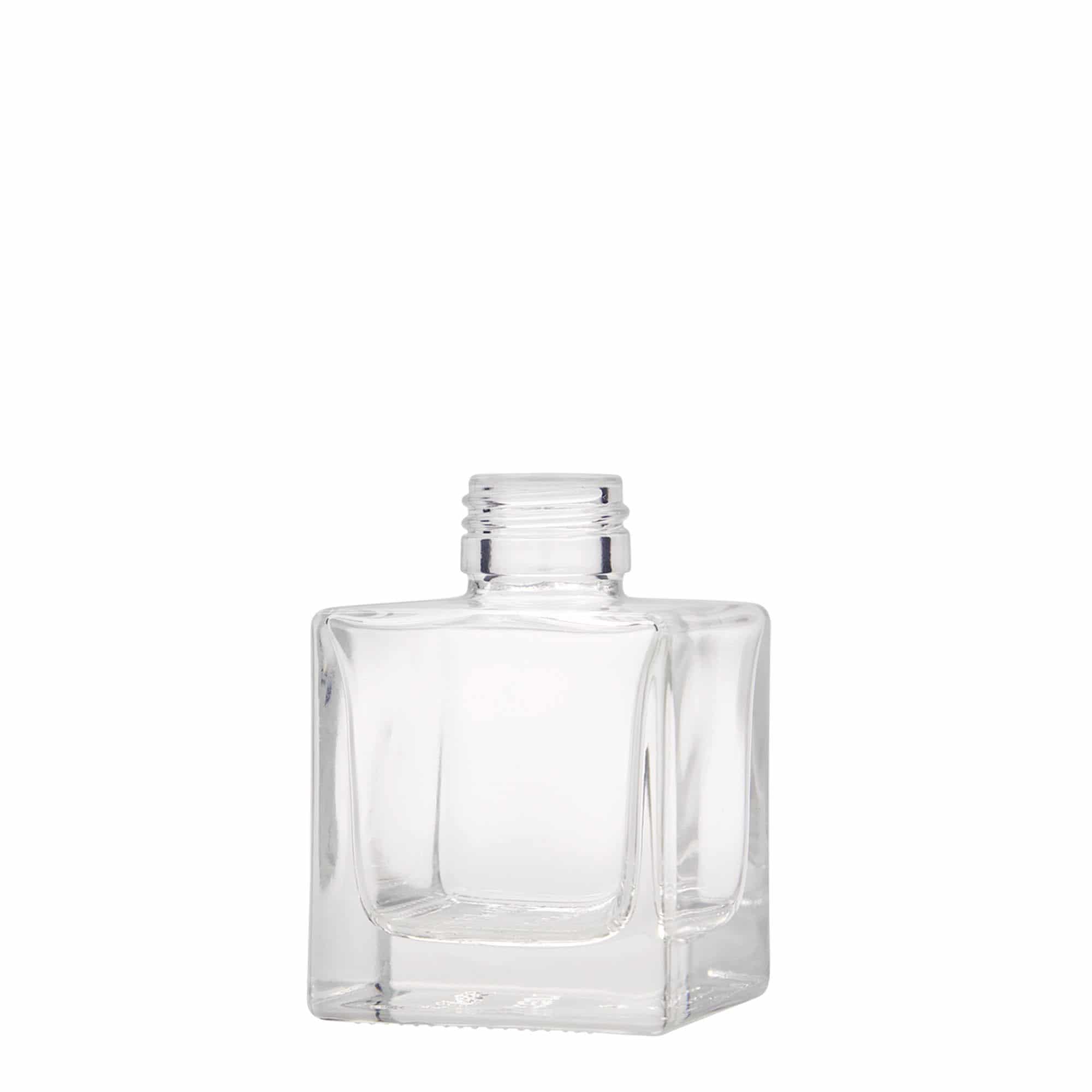 Γυάλινο μπουκάλι 'Cube' 100 ml, τετράγωνο, στόμιο: PP 28