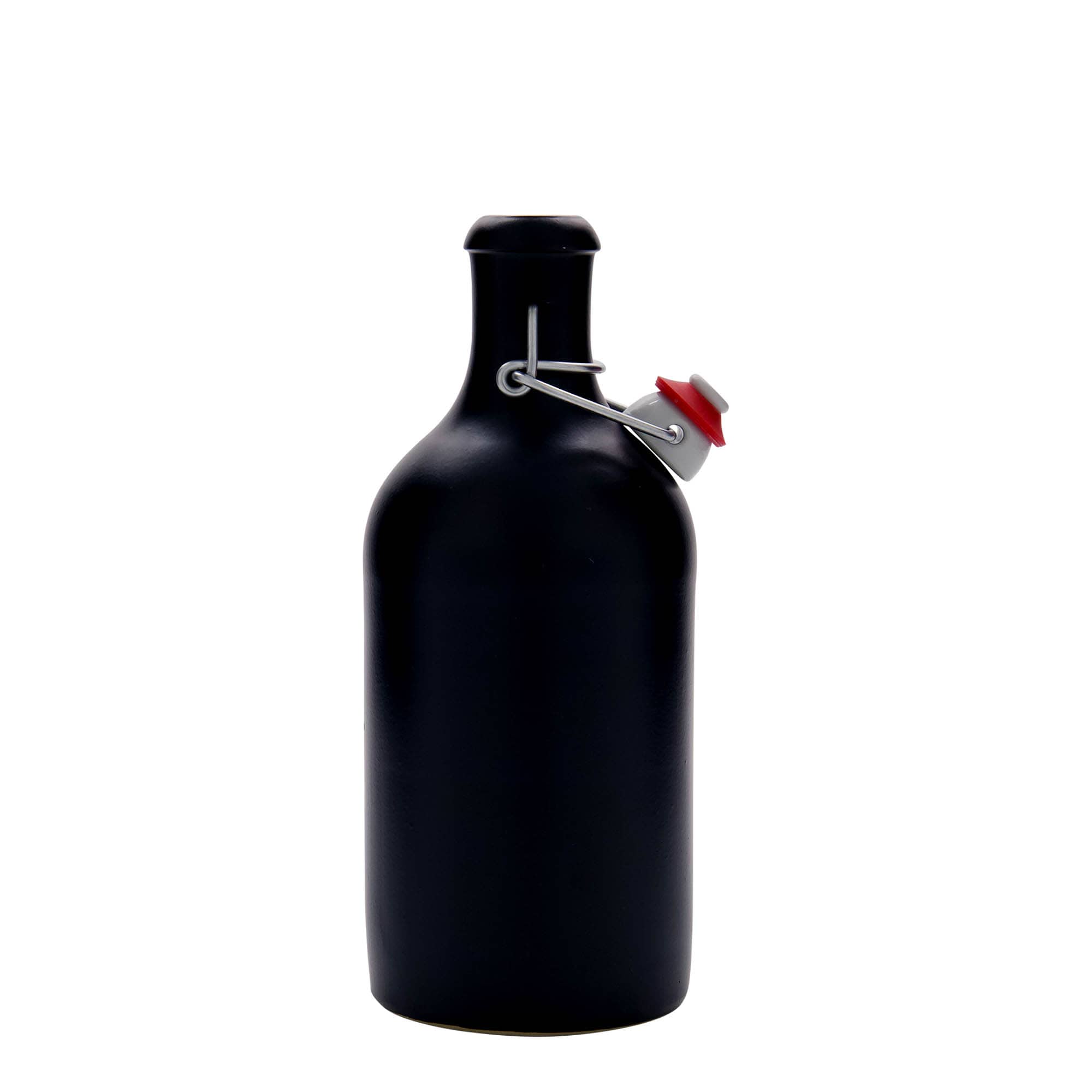 Κεραμικό μπουκάλι 500 ml, κεραμικό, μαύρο, στόμιο: φελλός