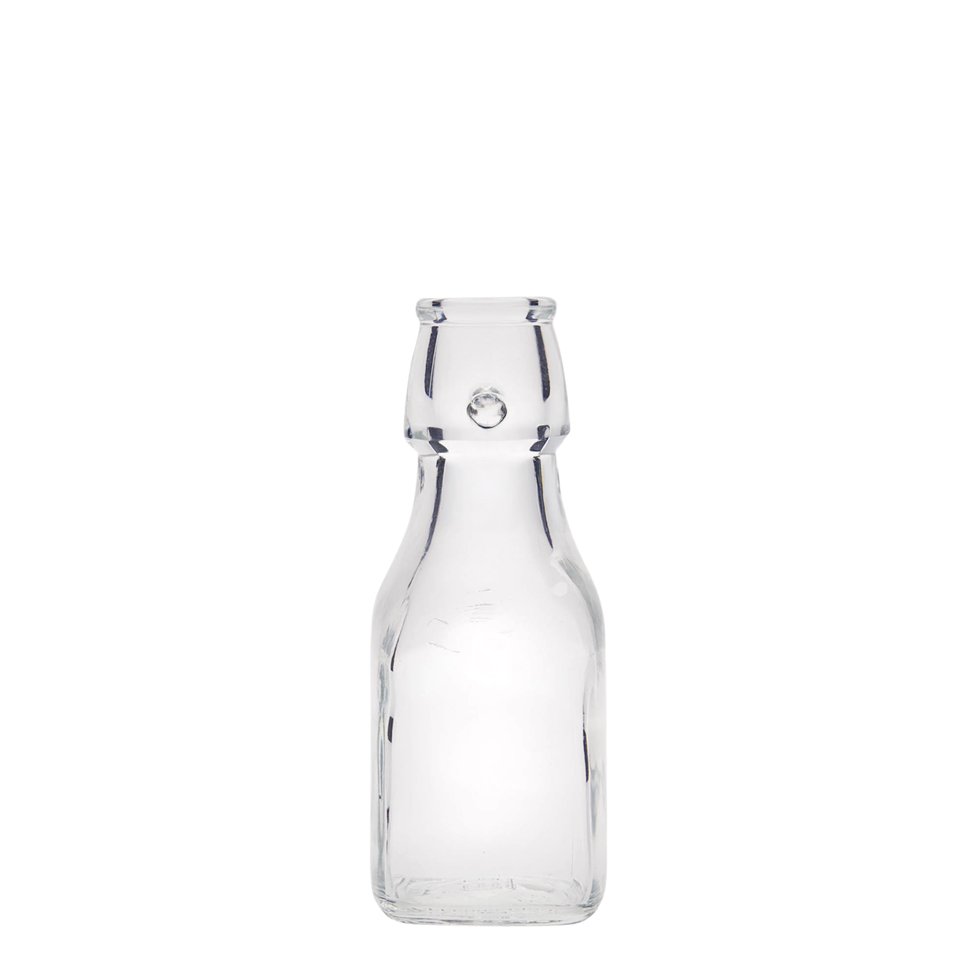 Γυάλινο μπουκάλι 'Swing' 125 ml, τετράγωνο, στόμιο: μηχανικό πώμα Γυάλινο μπουκάλι 'Swing' 125 ml, τετράγωνο, στόμιο: μηχανικό πώμα